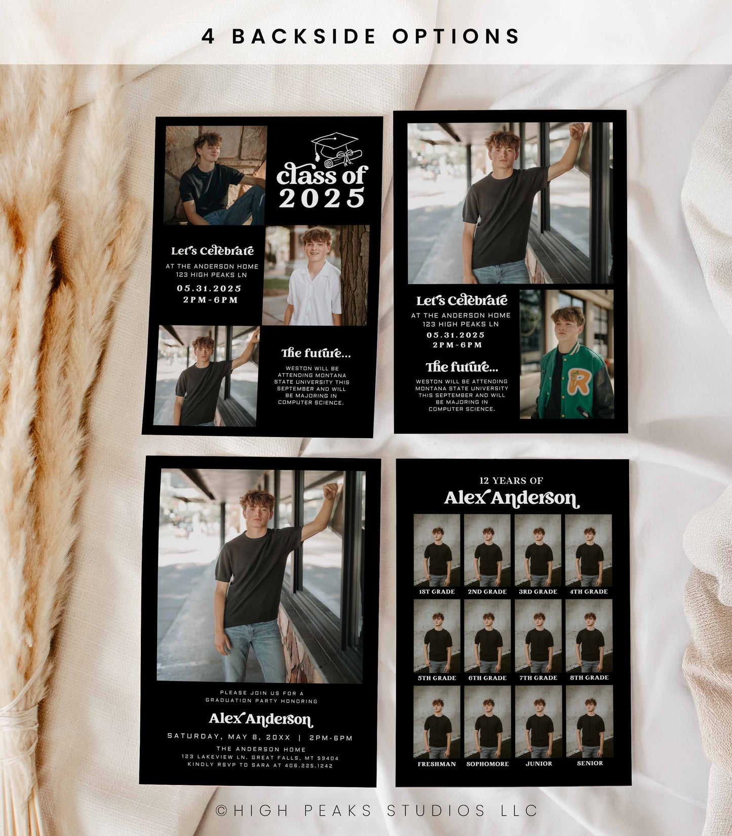 Modern Graduation Party Invitation Card - High Peaks Studios