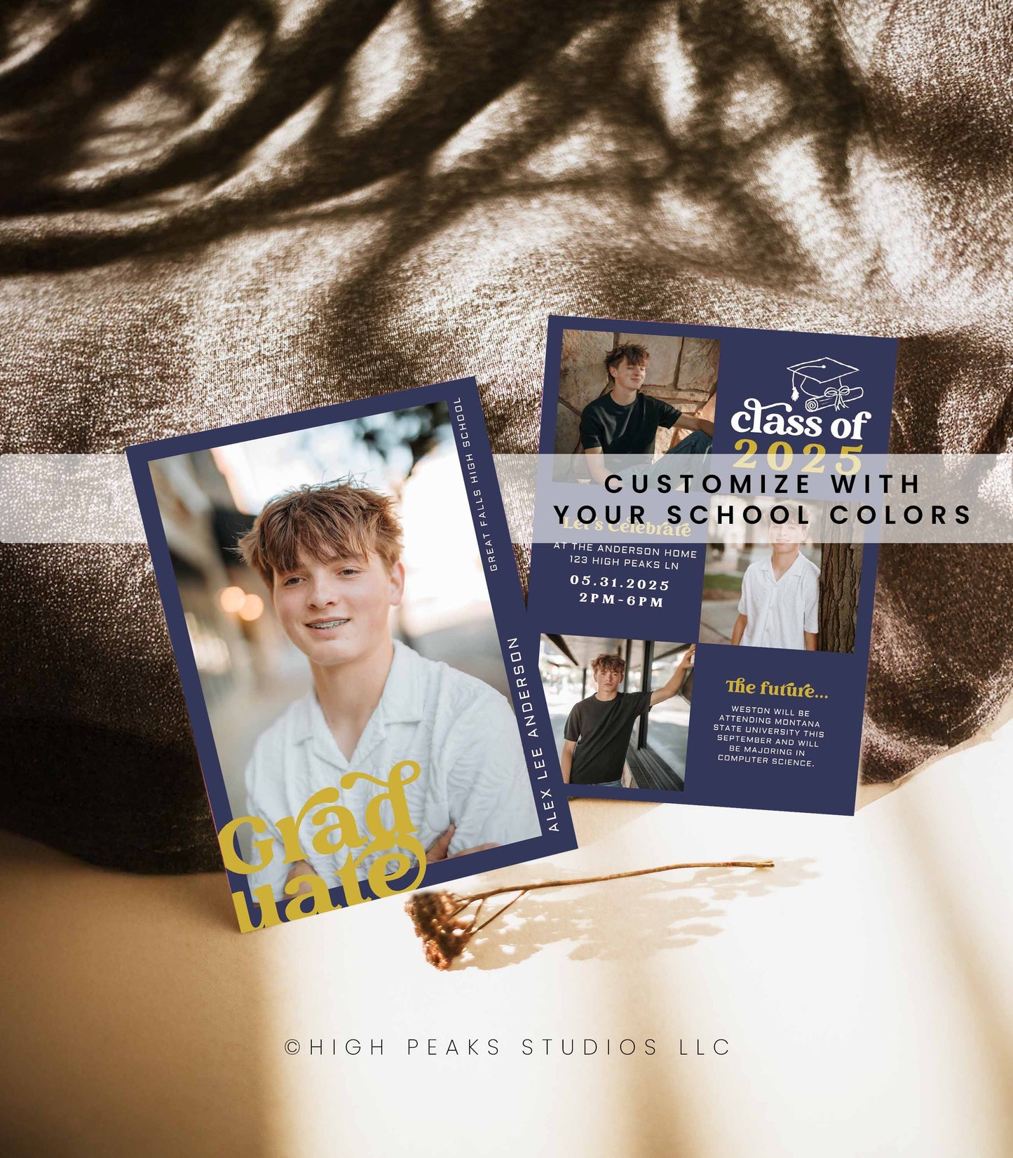 Modern Graduation Party Invitation Card - High Peaks Studios