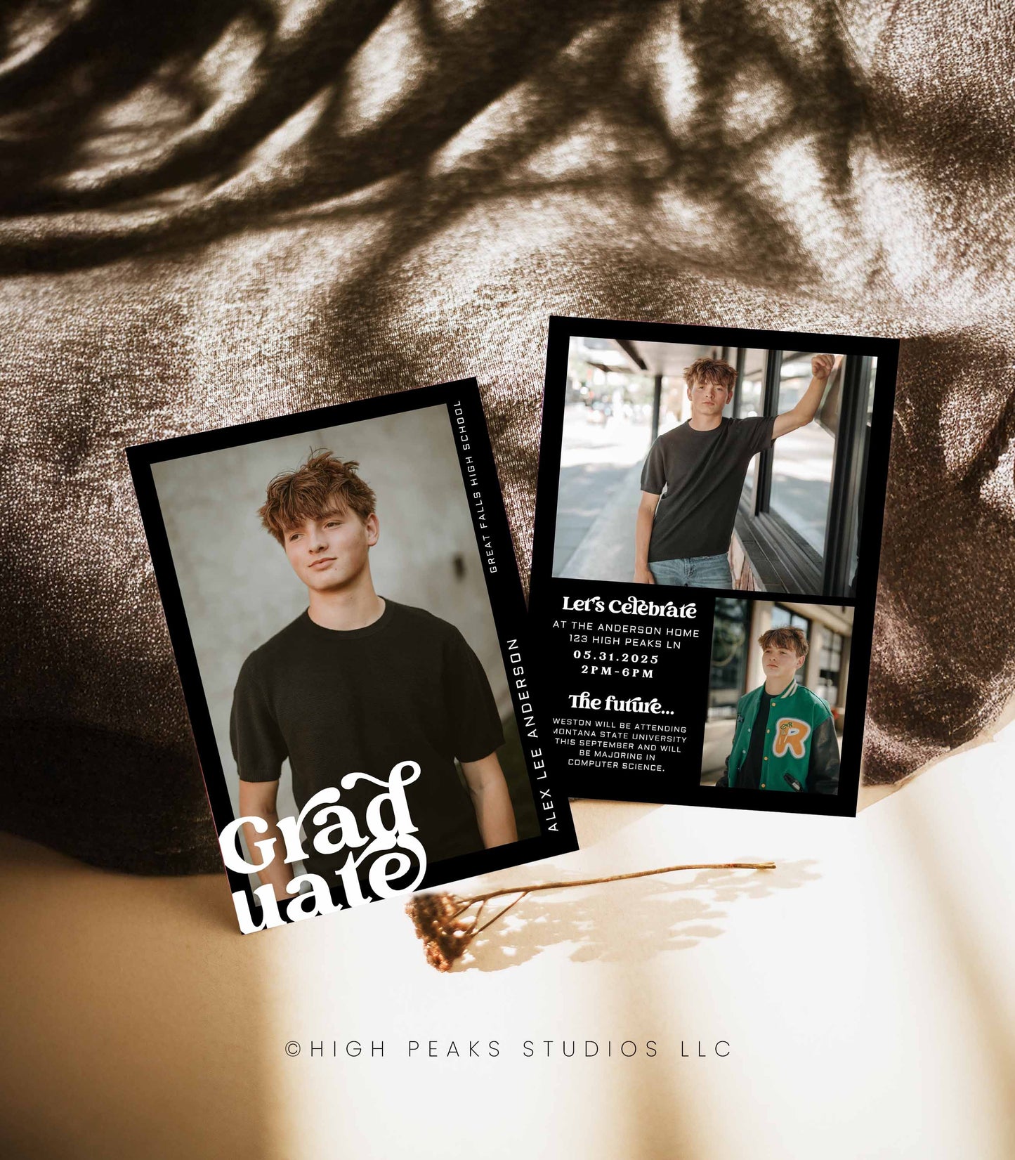 Modern Graduation Party Invitation Card - High Peaks Studios