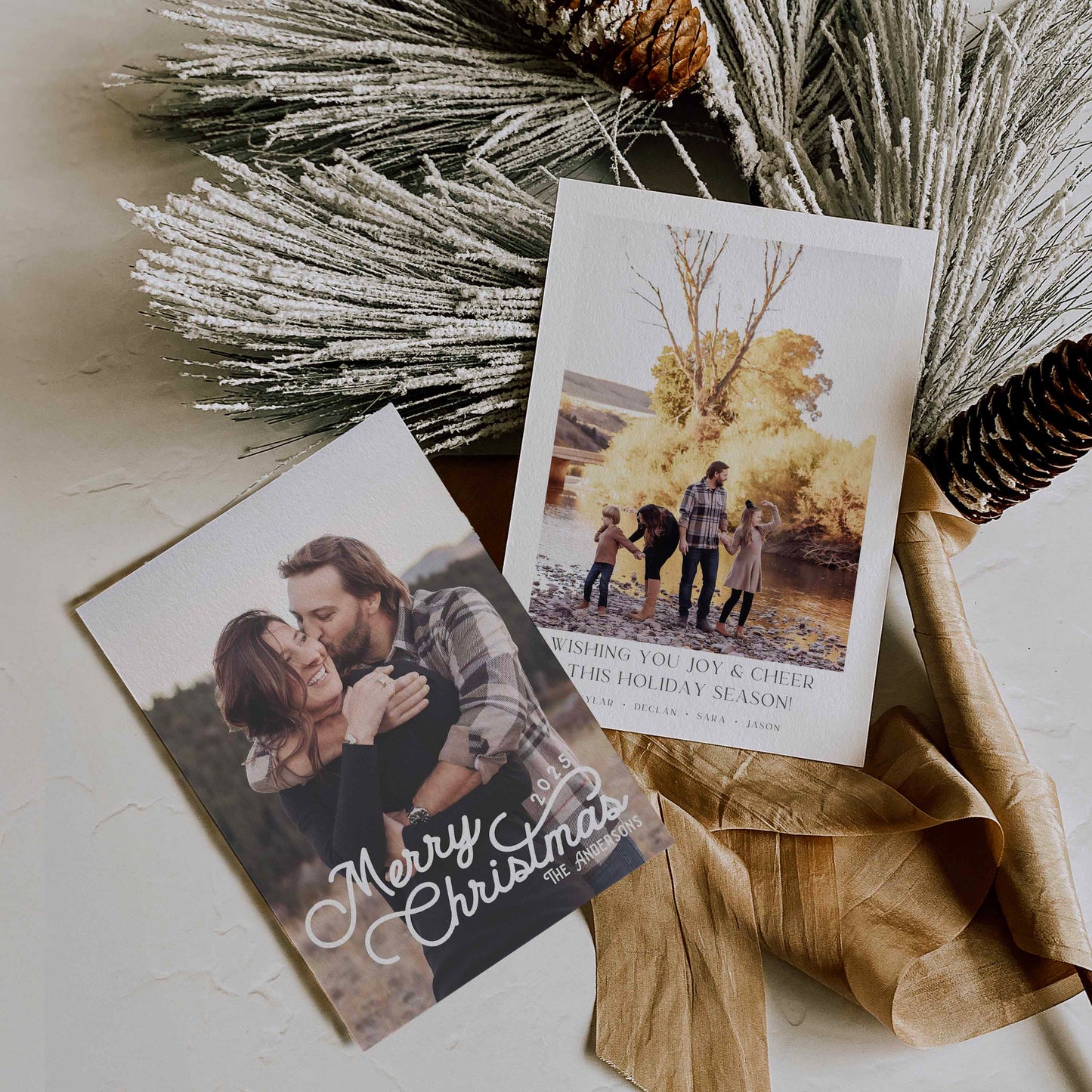 Modern Script Picture Christmas Card