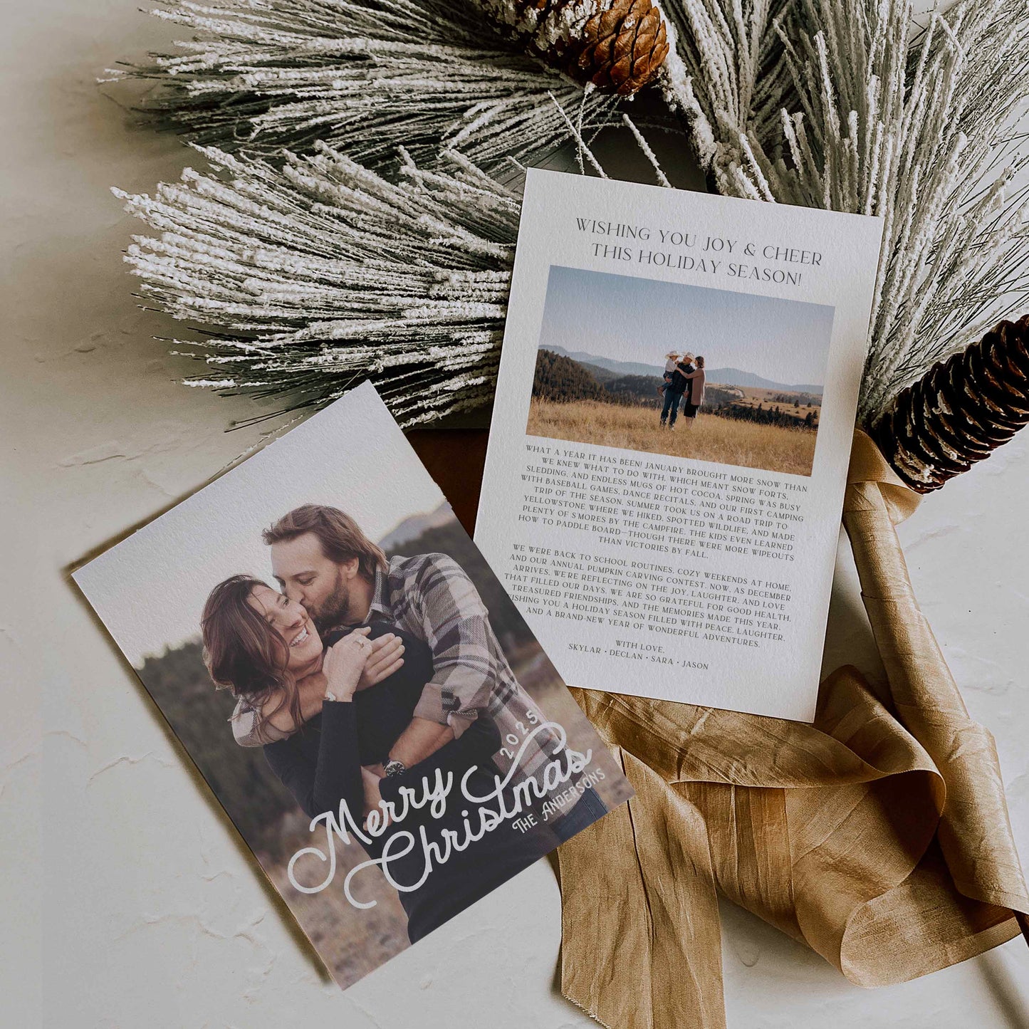 Modern Script Picture Christmas Card