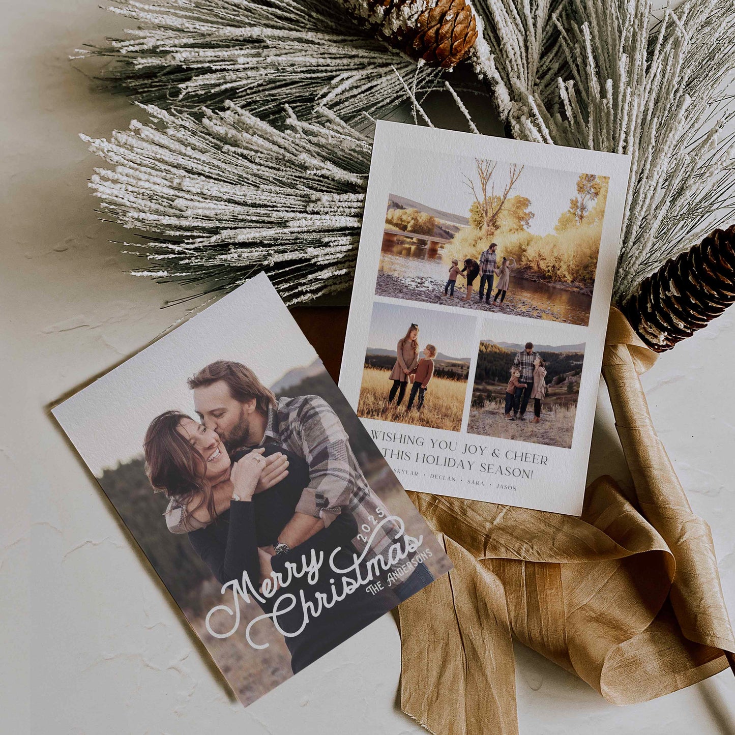 Modern Script Picture Christmas Card