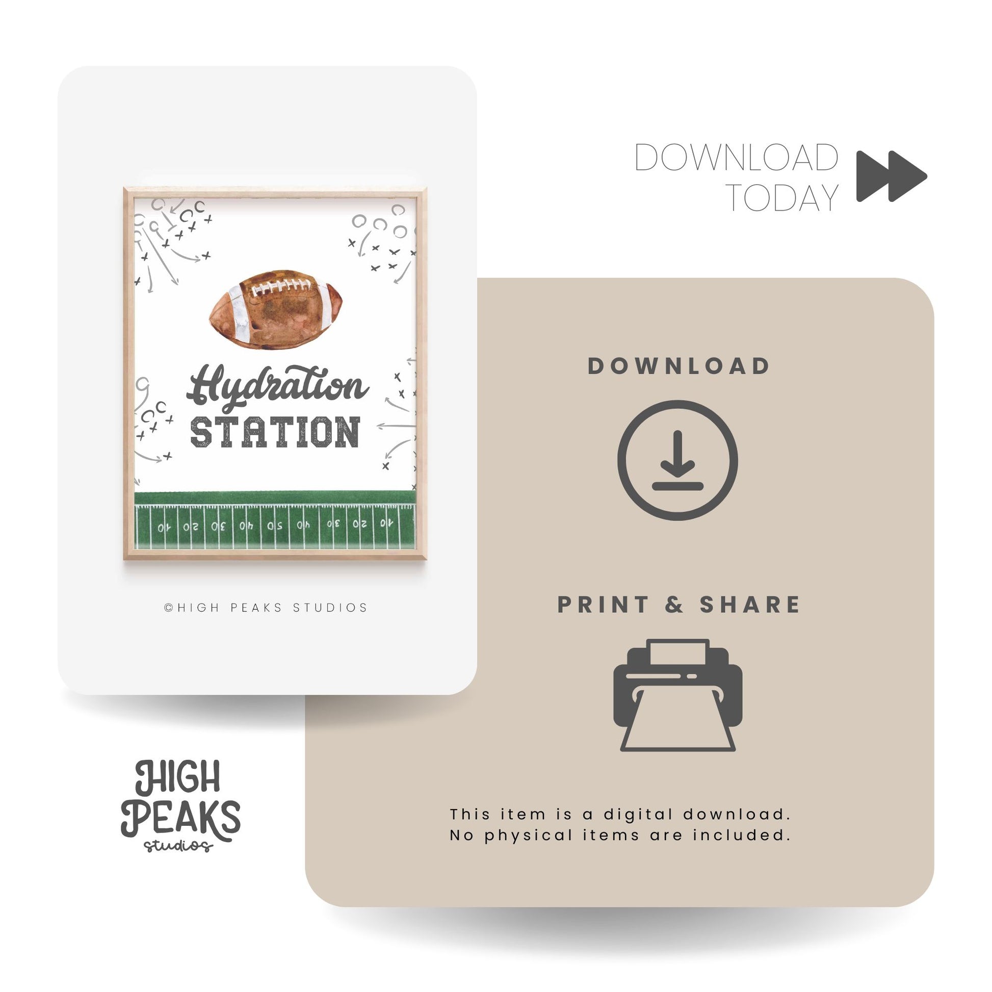 Hydration Station Party Sign Printable by High Peaks Studios