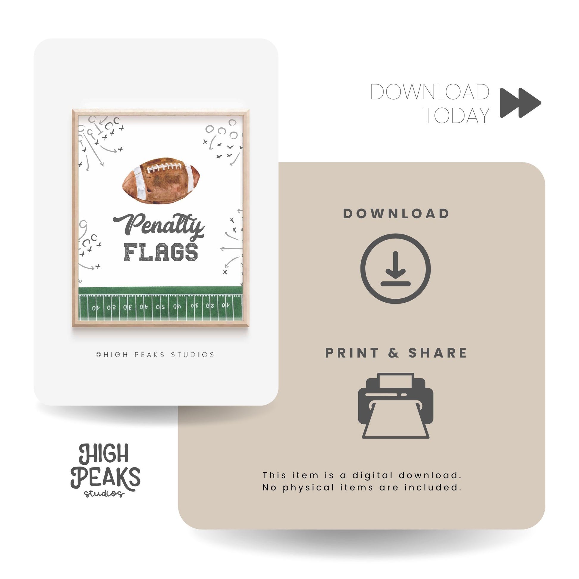 Penalty Flags Party Sign Printable By High Peaks Studios