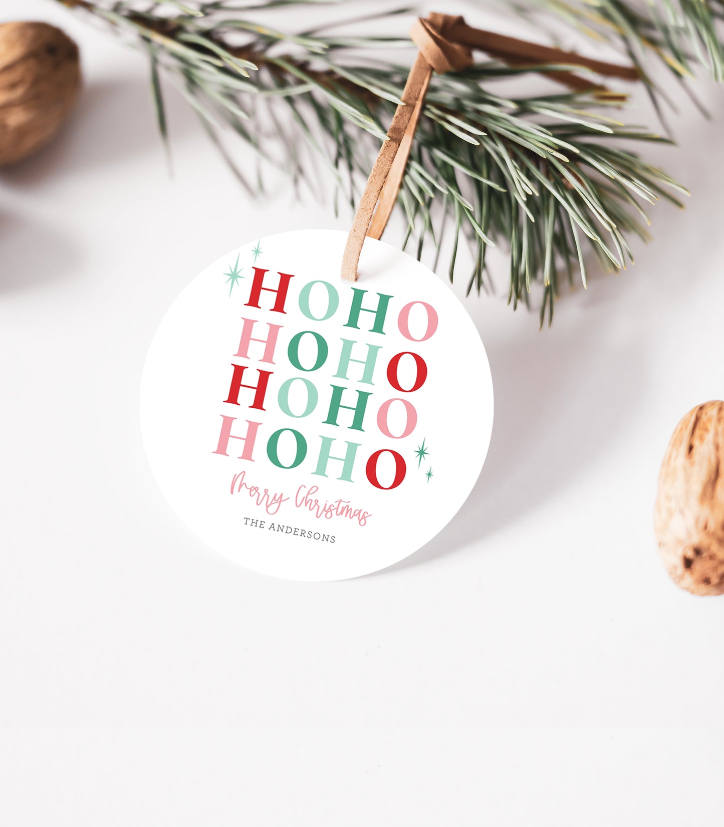 HO HO HO Printable Christmas Gift Tag - High Peaks Studios