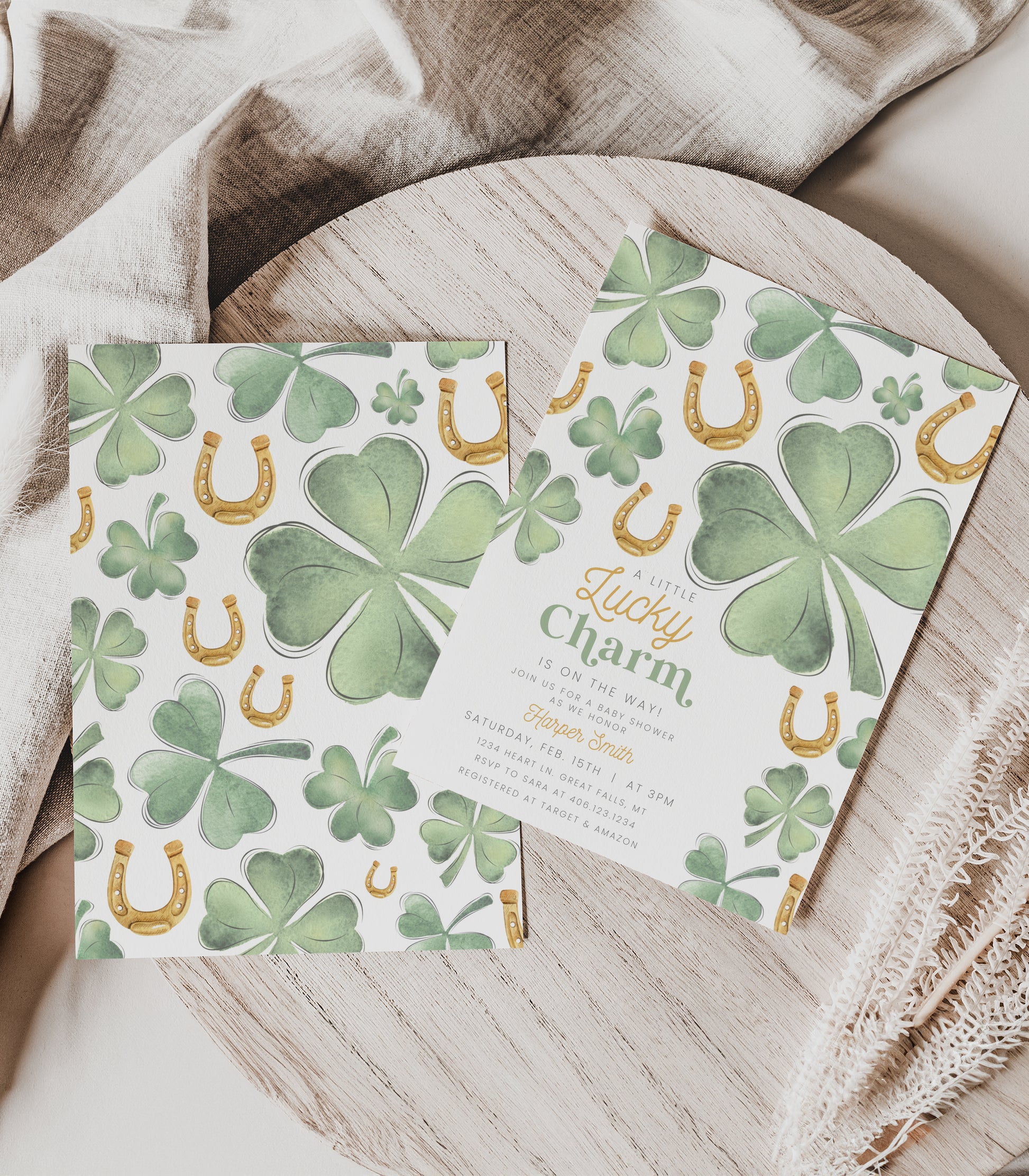 Lucky Charm Baby Shower Invitation - High Peaks Studios