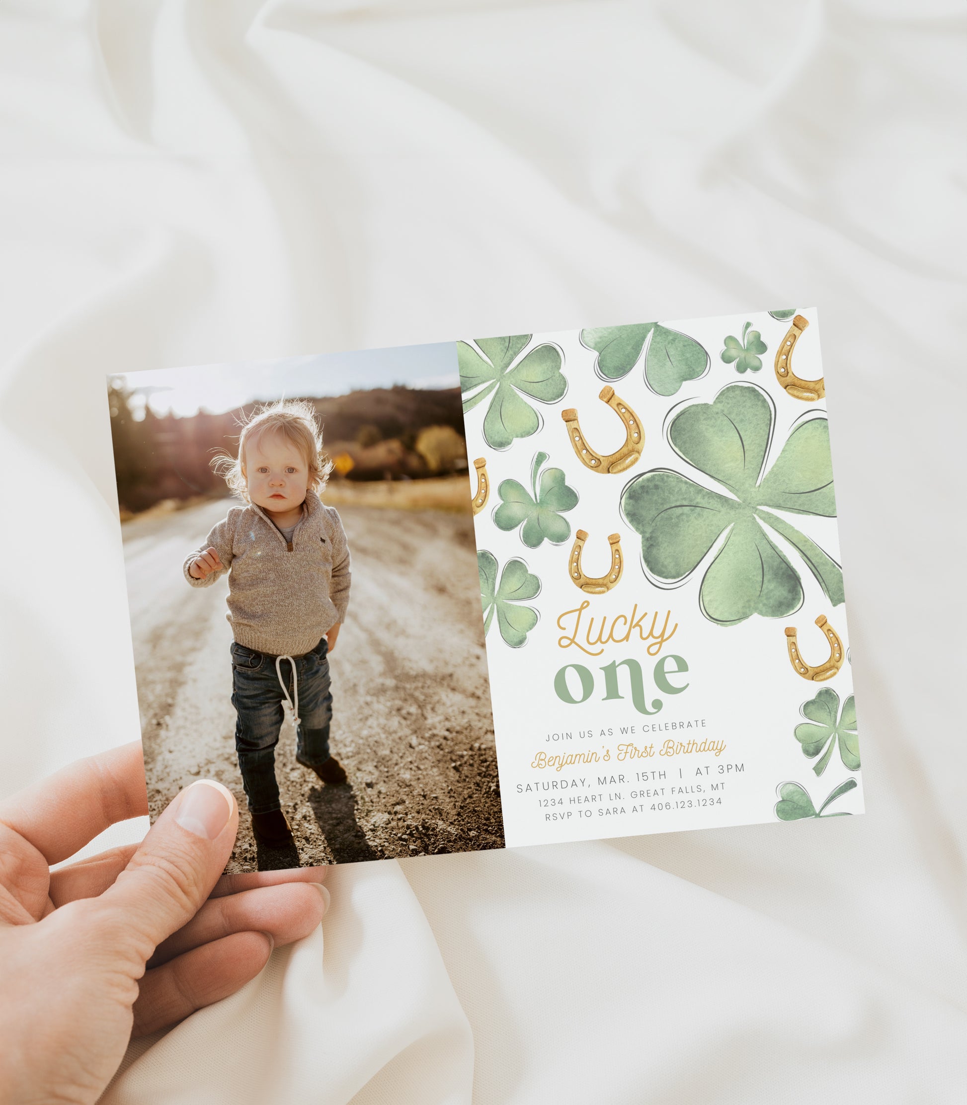 Lucky One Photo Birthday Invitation - High Peaks Studios