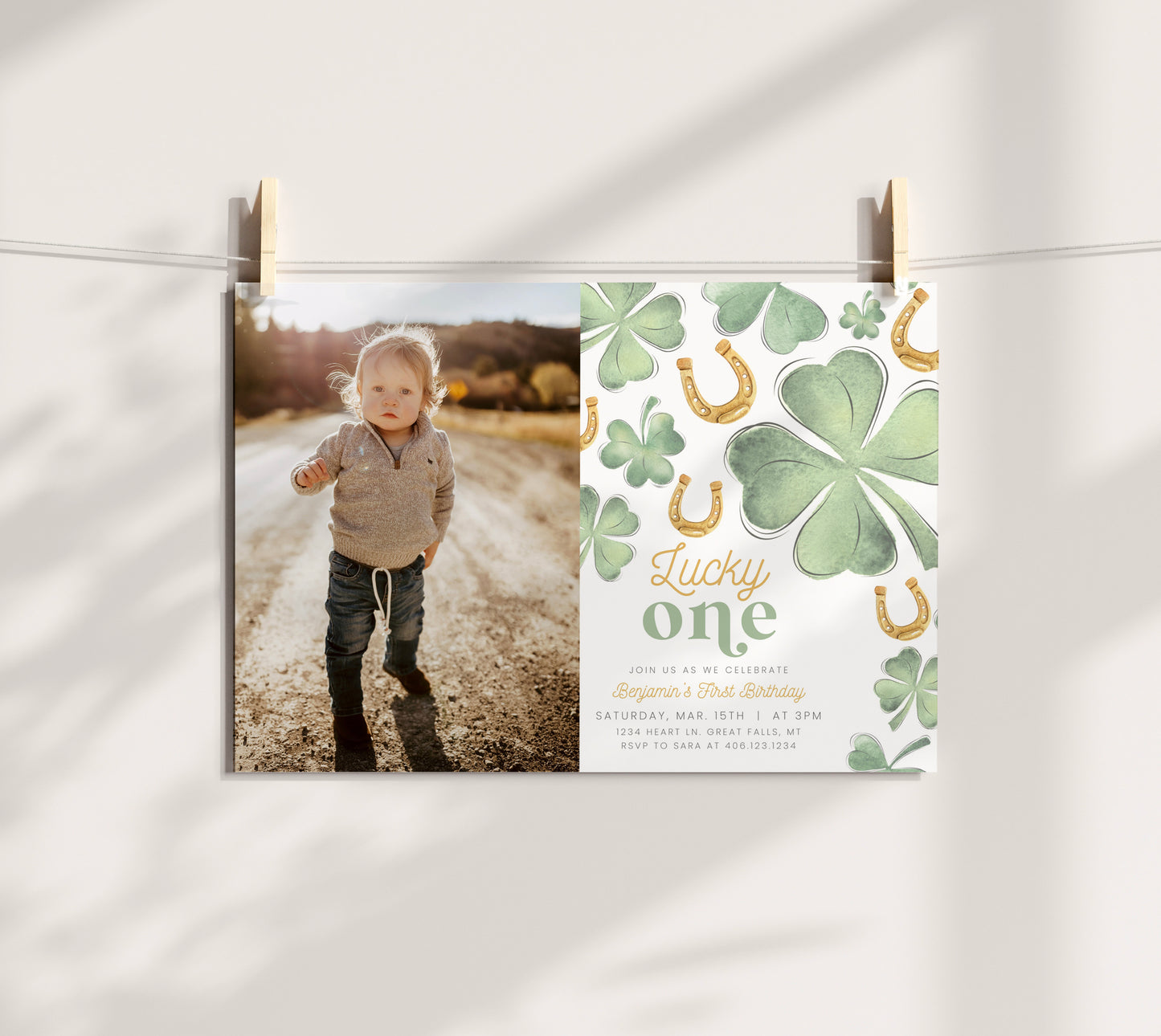 Lucky One Photo Birthday Invitation - High Peaks Studios