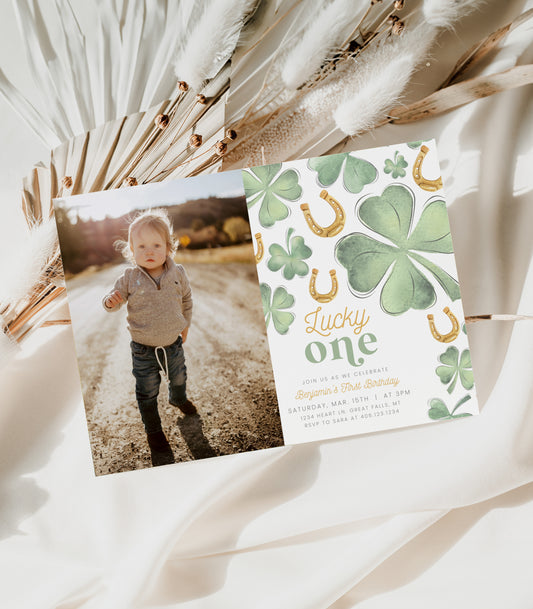 Lucky One Photo Birthday Invitation - High Peaks Studios