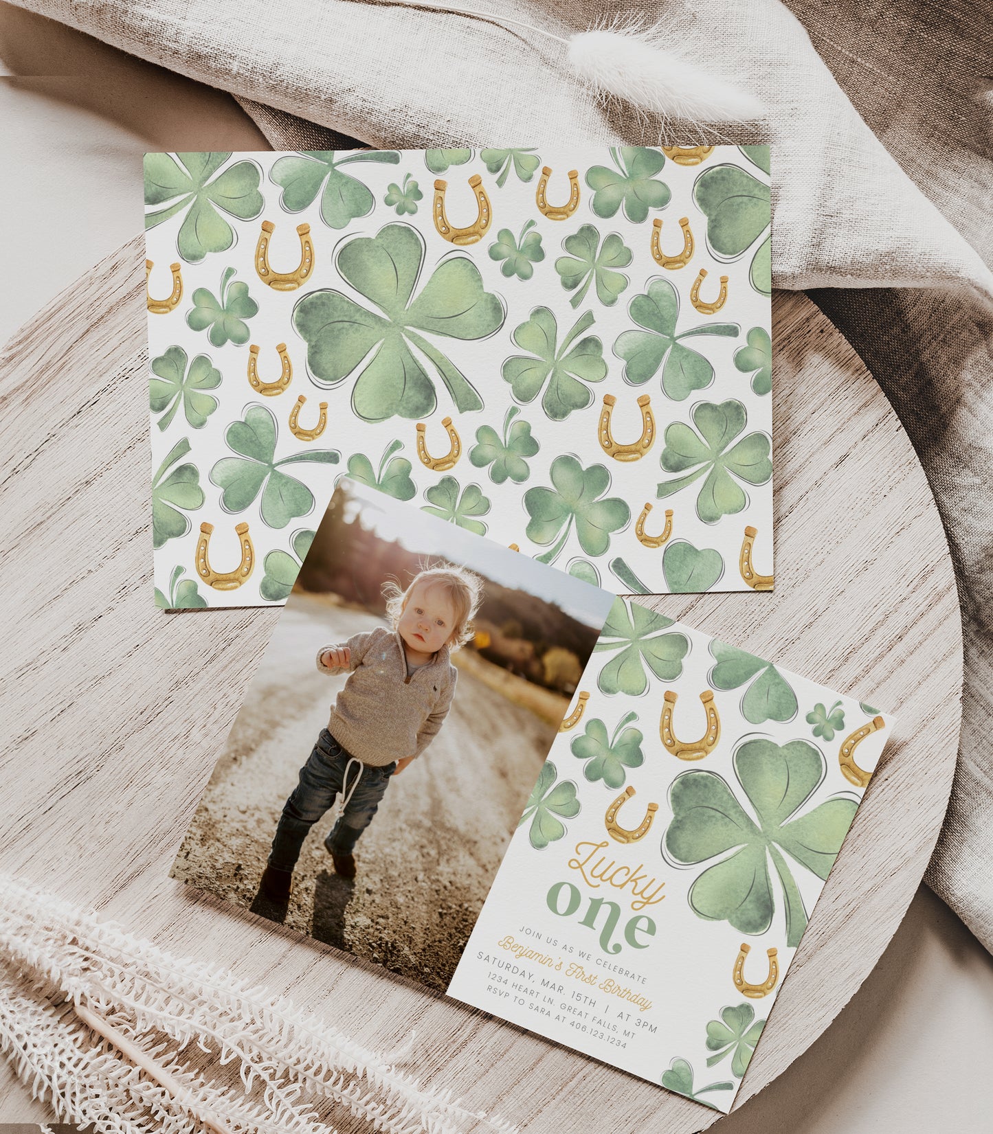 Lucky One Photo Birthday Invitation - High Peaks Studios