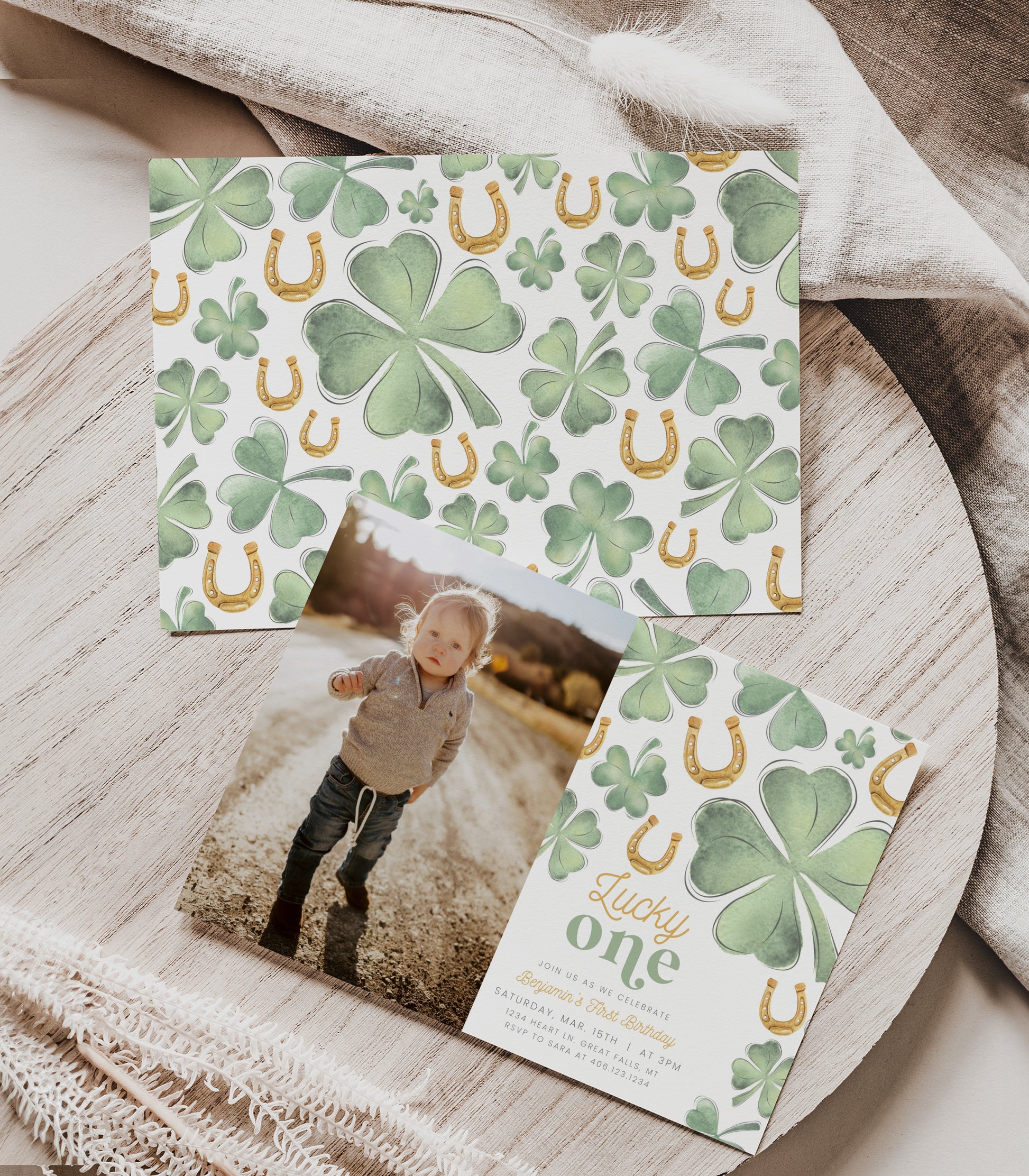 Lucky One Photo Birthday Invitation - High Peaks Studios