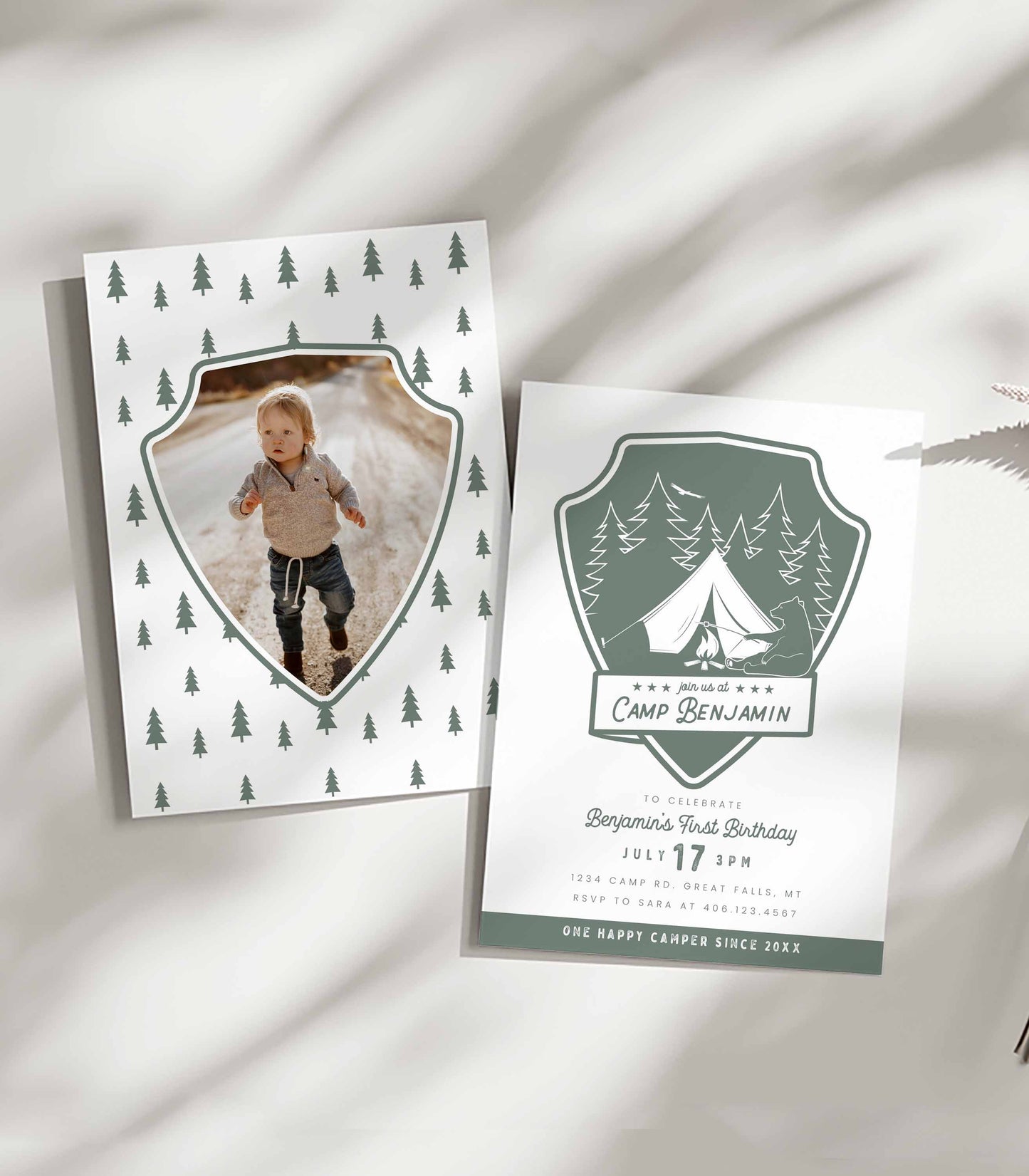 Camping Birthday Invitation Printable - High Peaks Studios