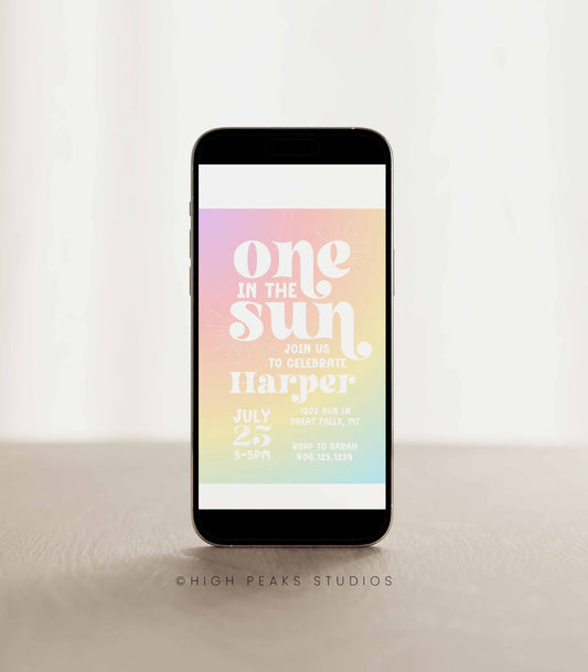 One In The Sun 1st Birthday Invitation