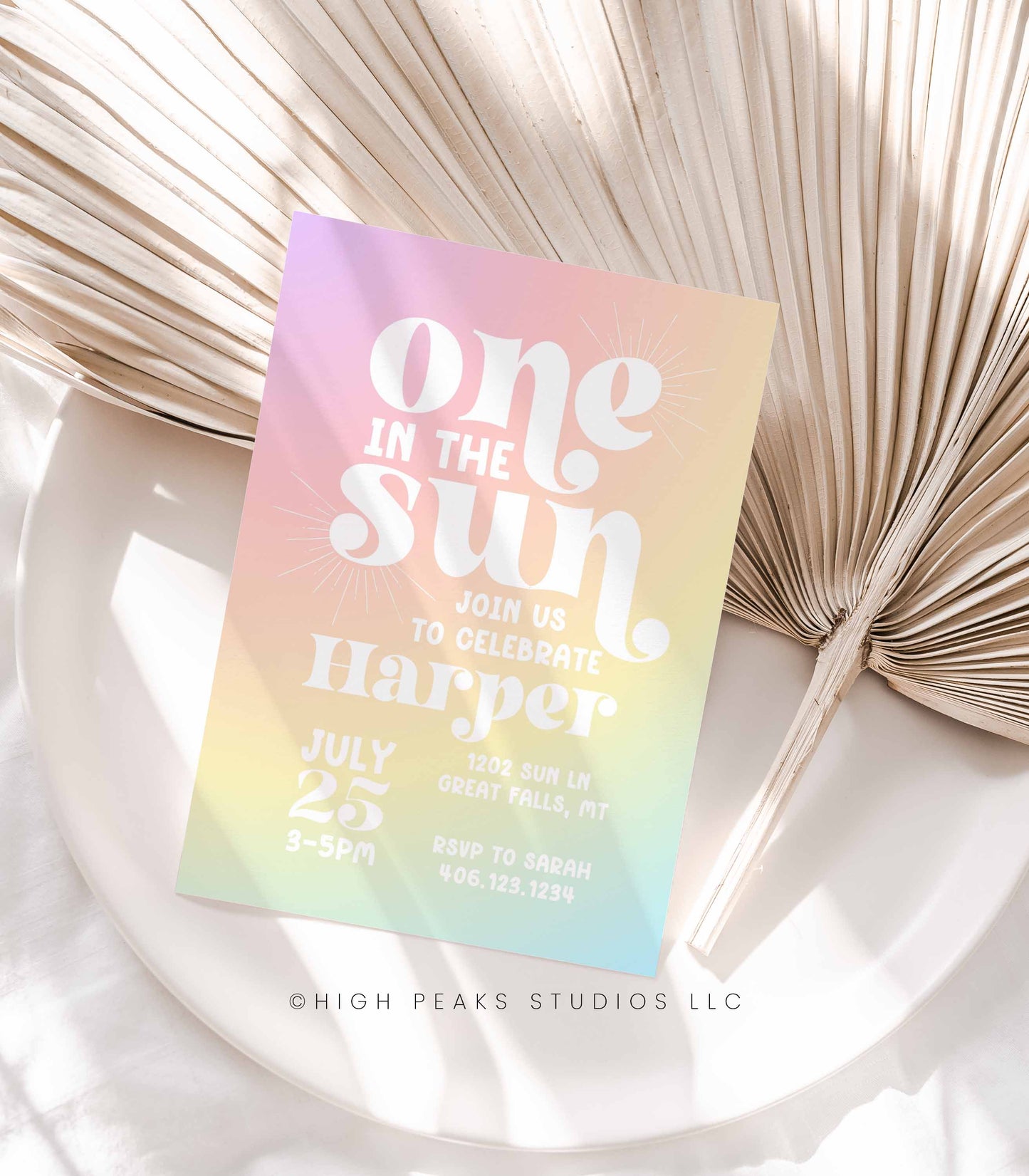 One In The Sun 1st Birthday Invitation