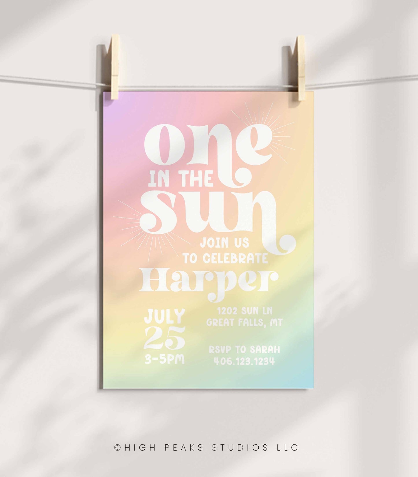 One In The Sun 1st Birthday Invitation