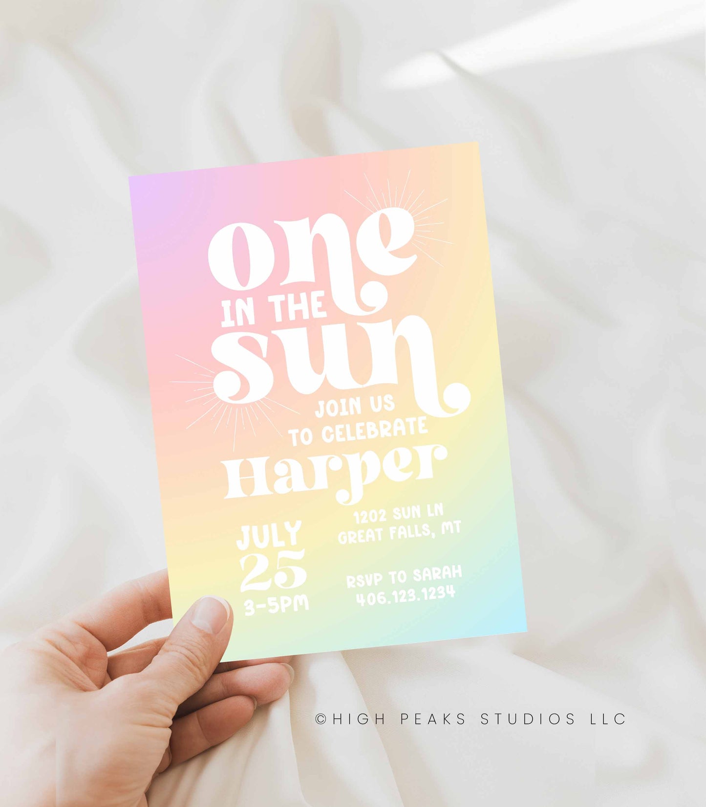 One In The Sun 1st Birthday Invitation