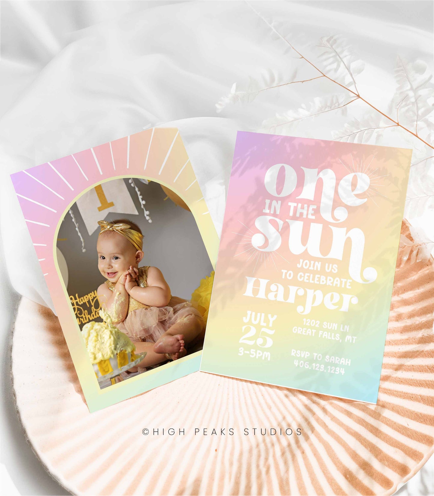 One In The Sun 1st Birthday Invitation