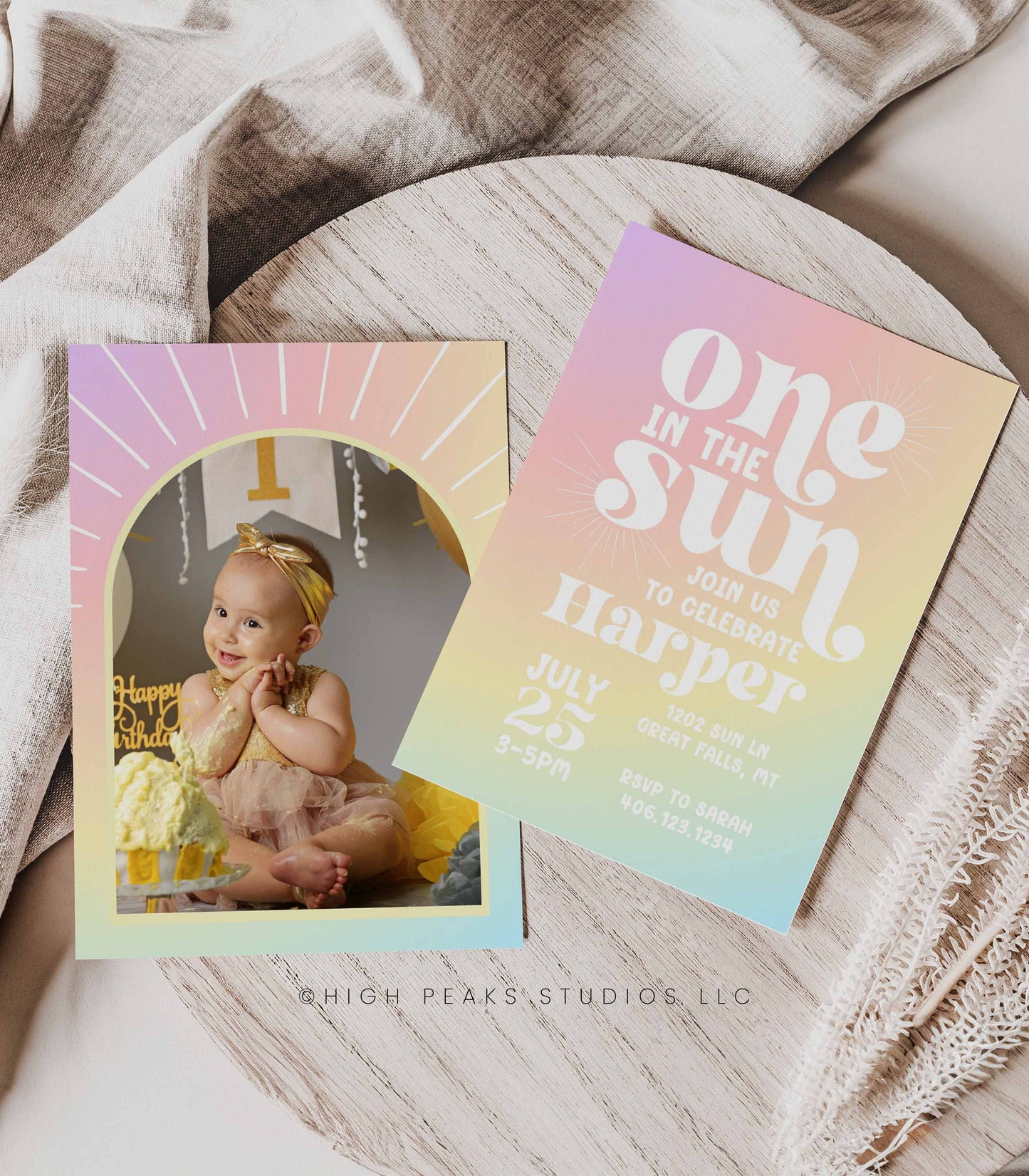 One In The Sun 1st Birthday Invitation