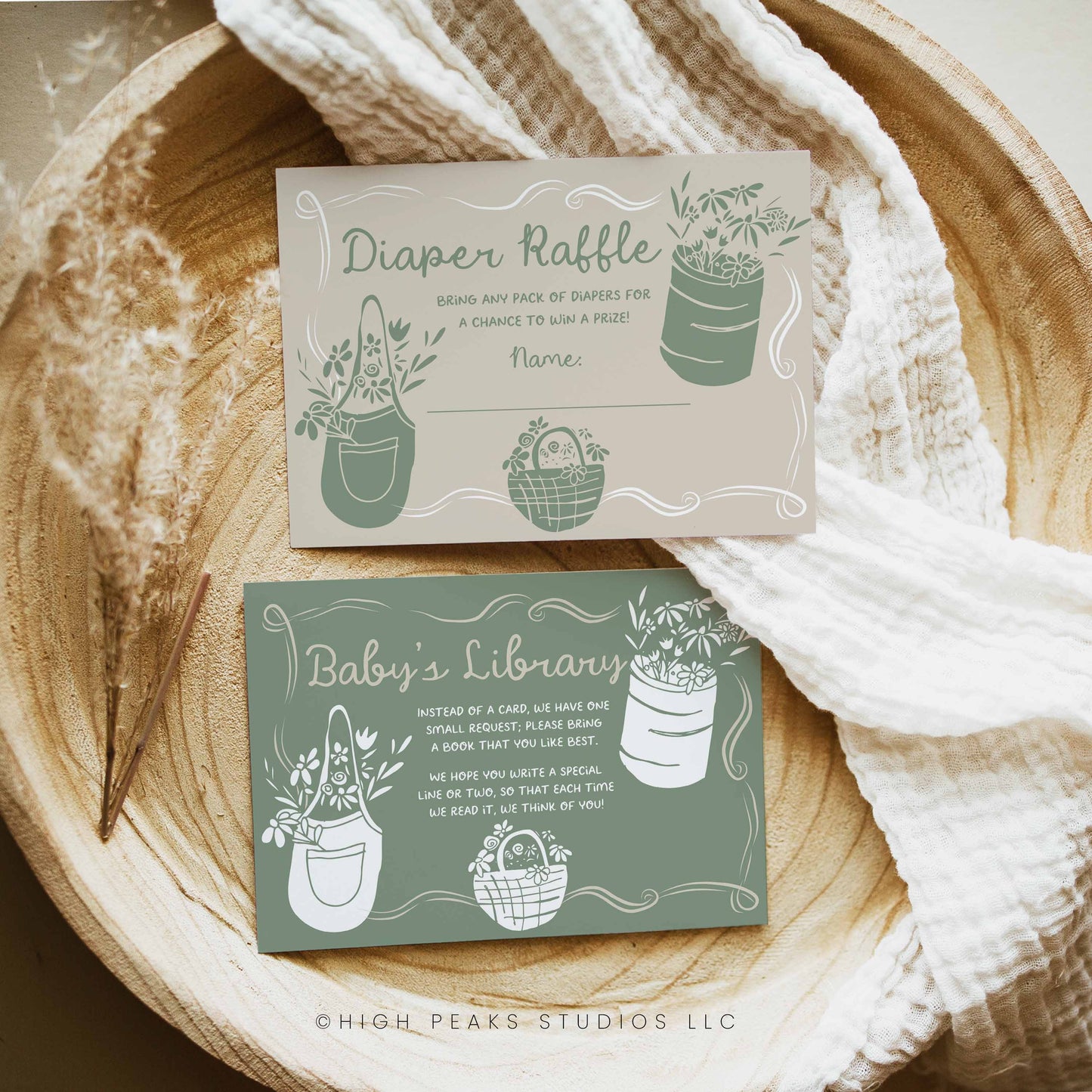 Locally Grown Baby Shower Invitation 3 Card Set Templates