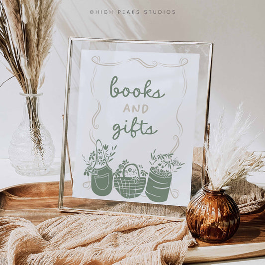 Books and Gifts Sign - Flower Market Printable Designed By High Peaks Studios