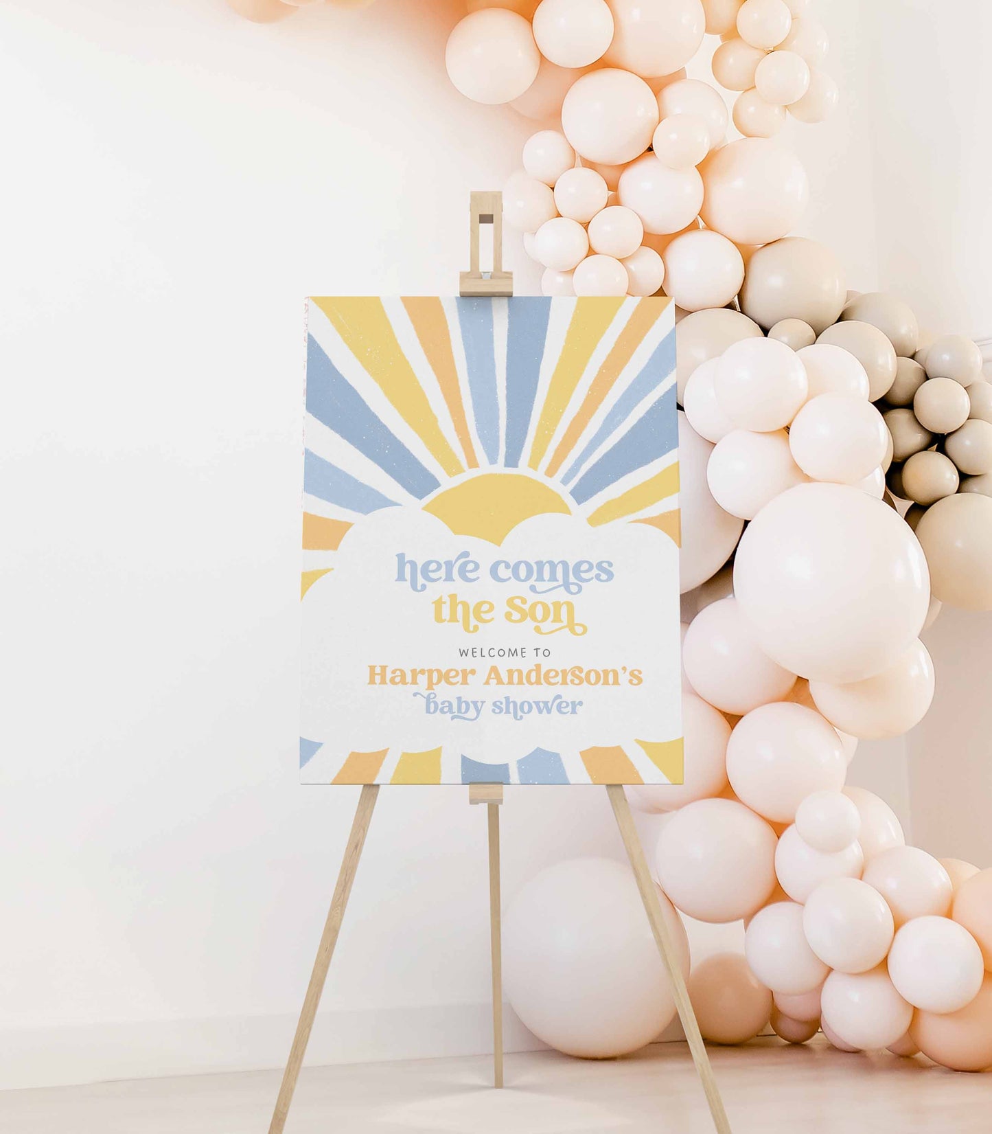 Here Comes the Son Baby Shower Welcome Sign Printable Template