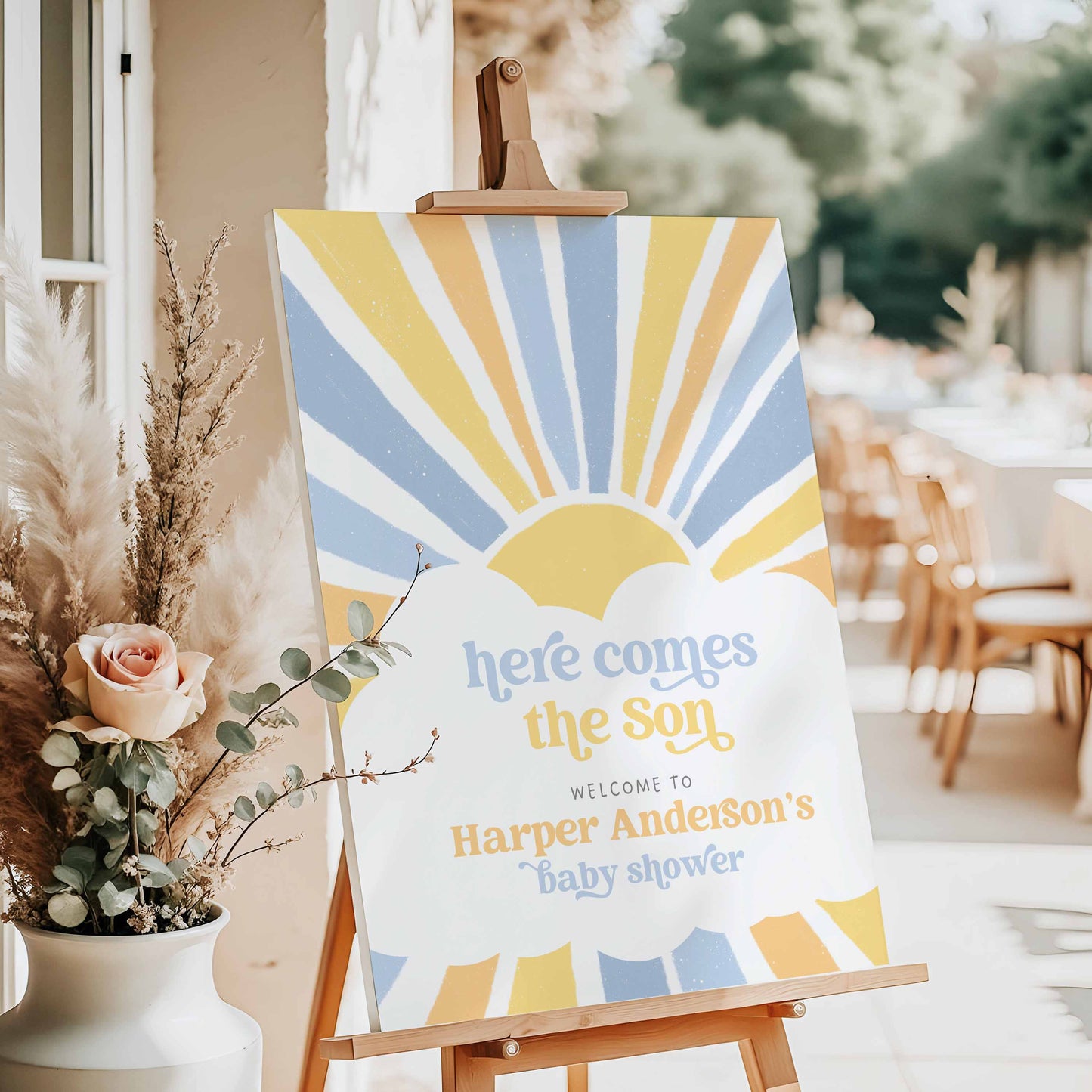 Here Comes the Son Baby Shower Welcome Sign Printable Template