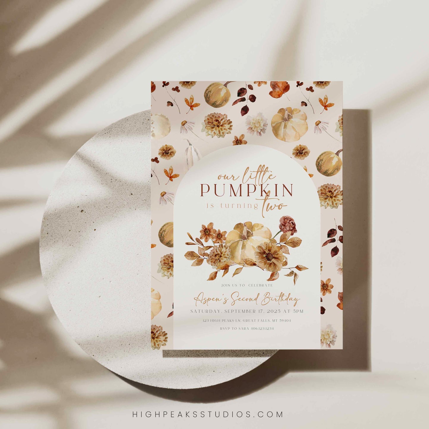 Editable Our Little Pumpkin Invitation