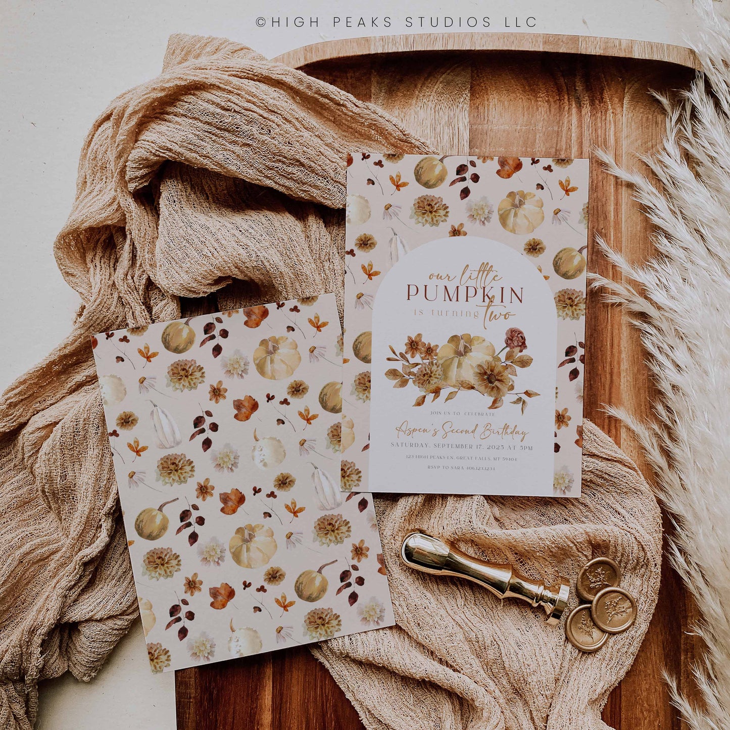 Editable Our Little Pumpkin Invitation