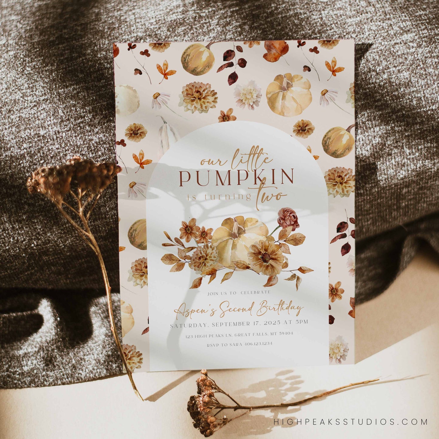Editable Our Little Pumpkin Invitation