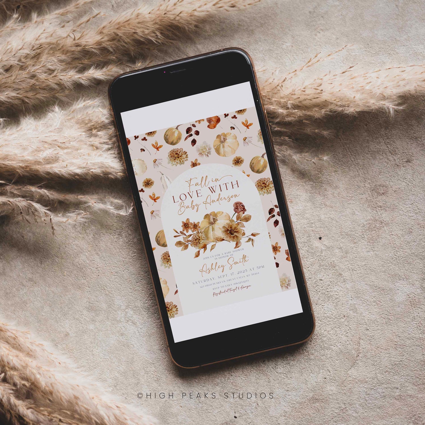 Boho Fall In Love With Baby, Baby Shower Invitation Template by High Peaks Studios