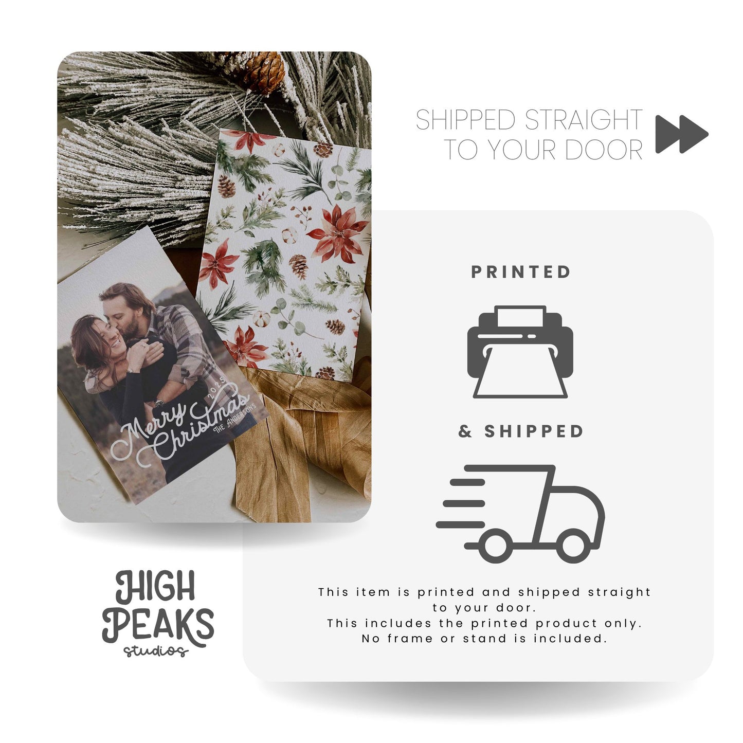 Modern Script Picture Christmas Card