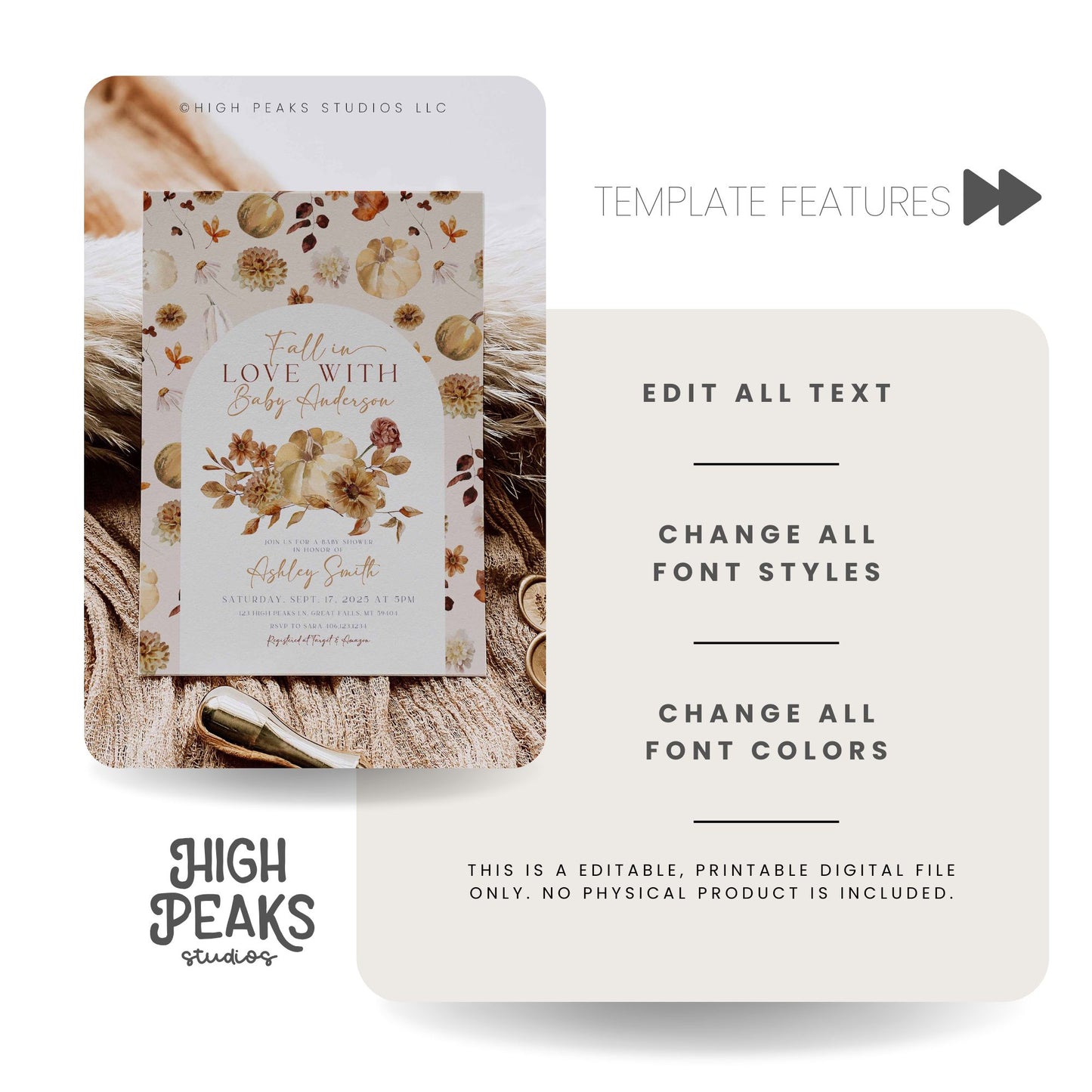 Fall In Love With Baby, Baby Shower Invitation