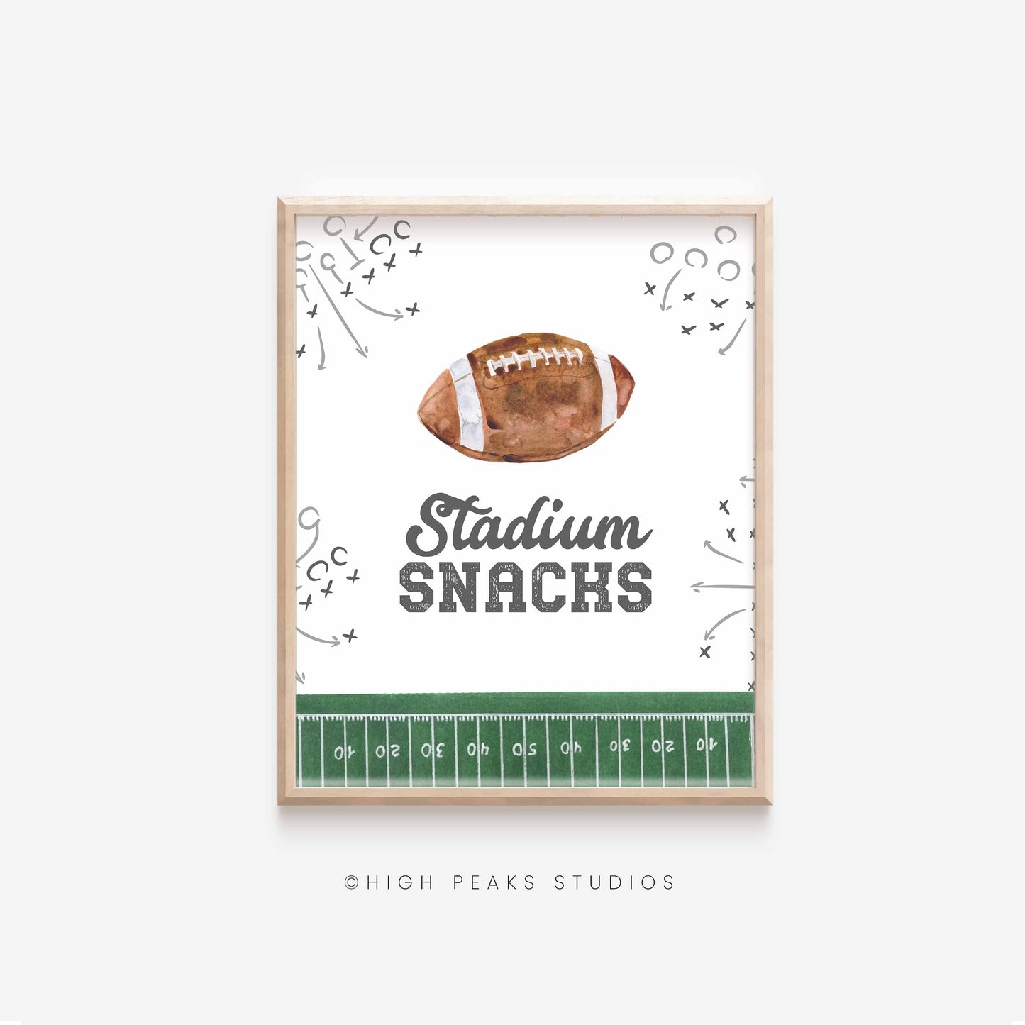 Stadium Snacks Football Party Sign Printable