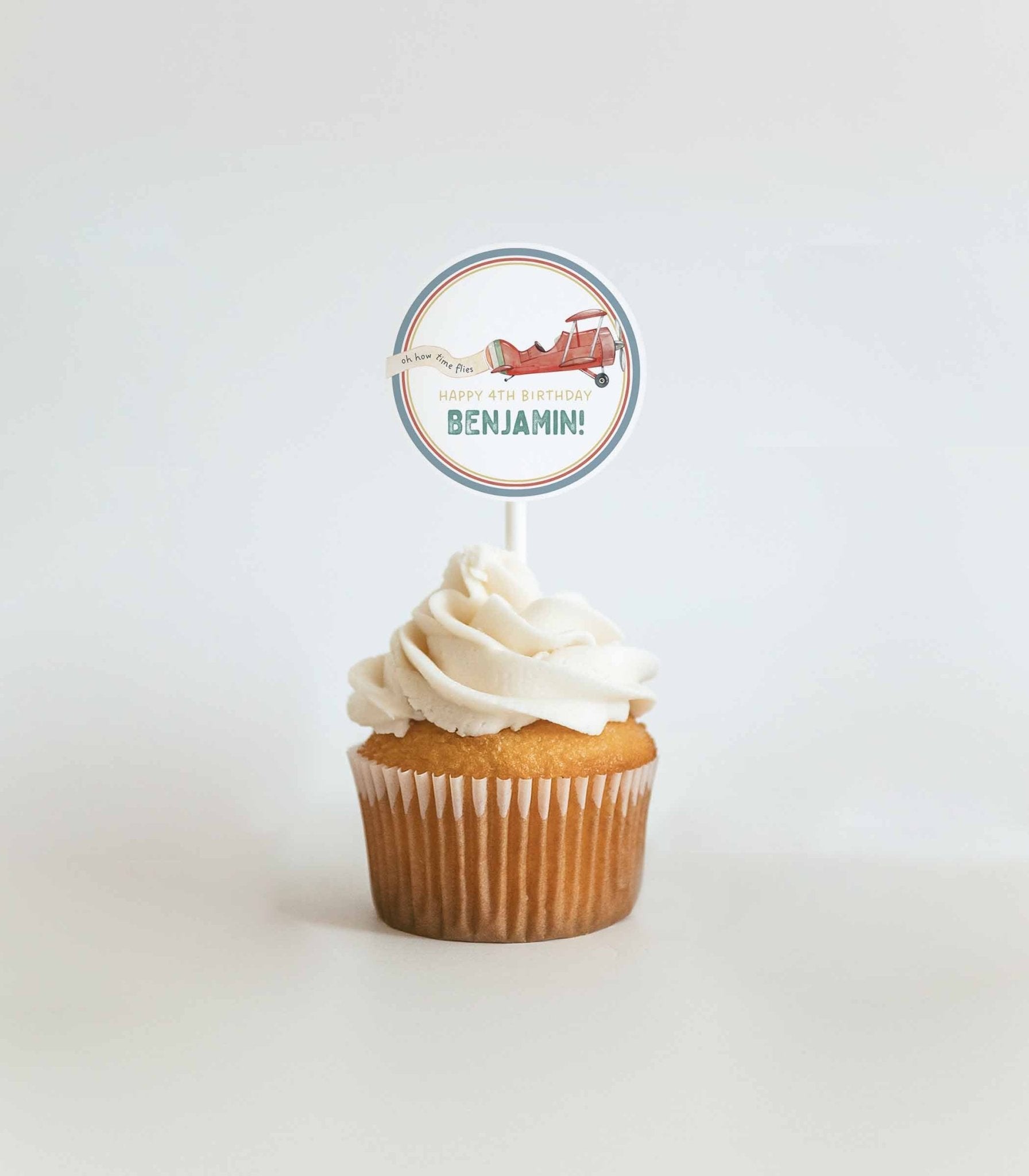 Airplane Party Cupcake Topper Printables - High Peaks Studios