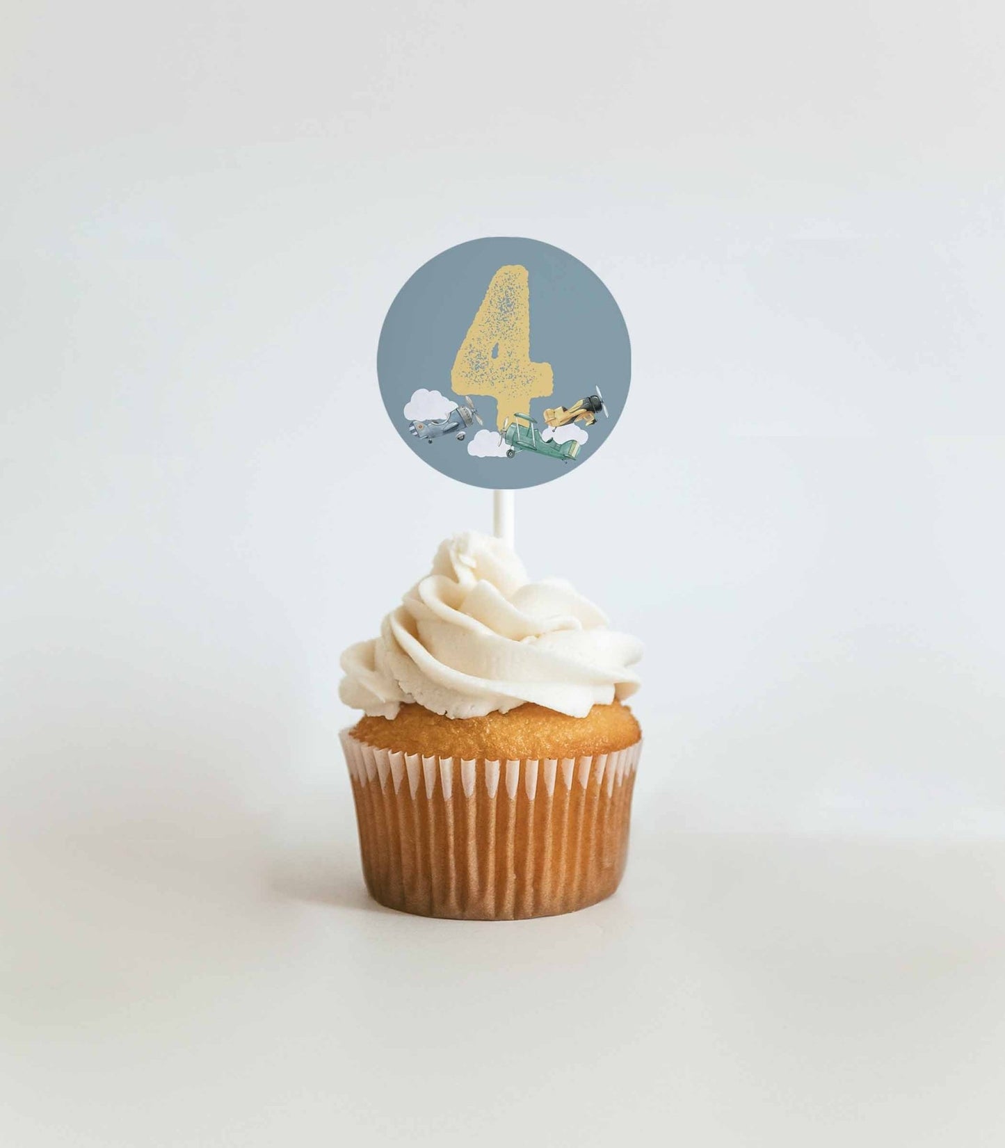 Airplane Party Cupcake Topper Printables - High Peaks Studios