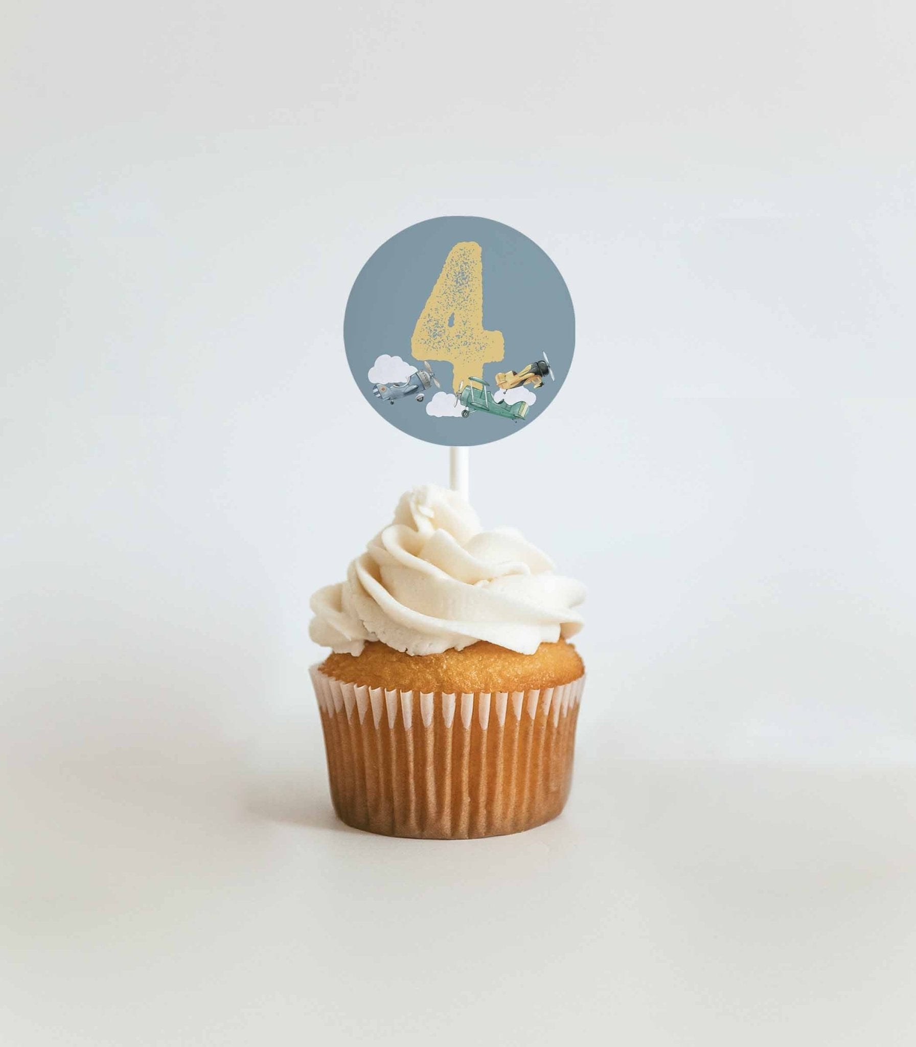 Airplane Party Cupcake Topper Printables - High Peaks Studios