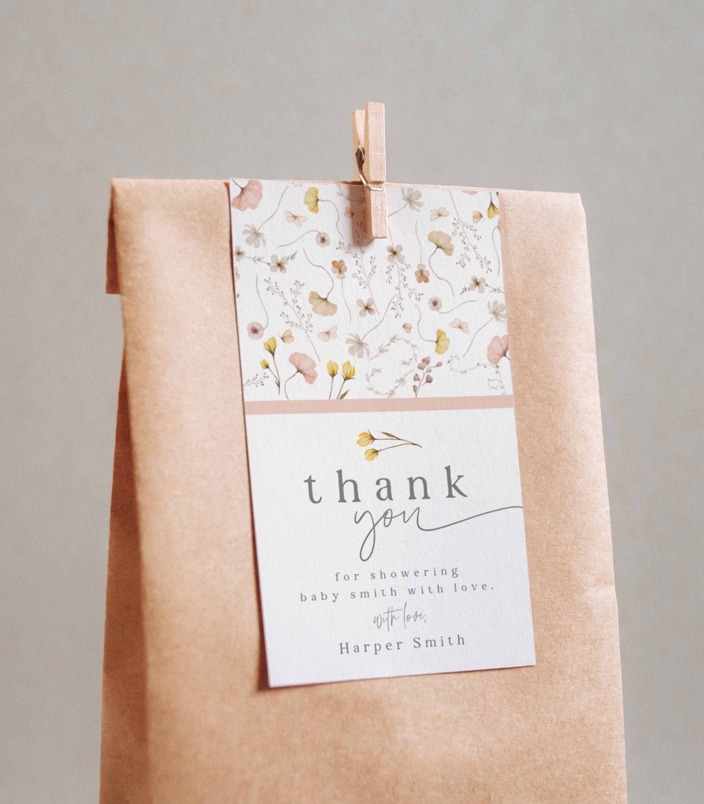 Editable Wildflower Favor Tag - High Peaks Studios