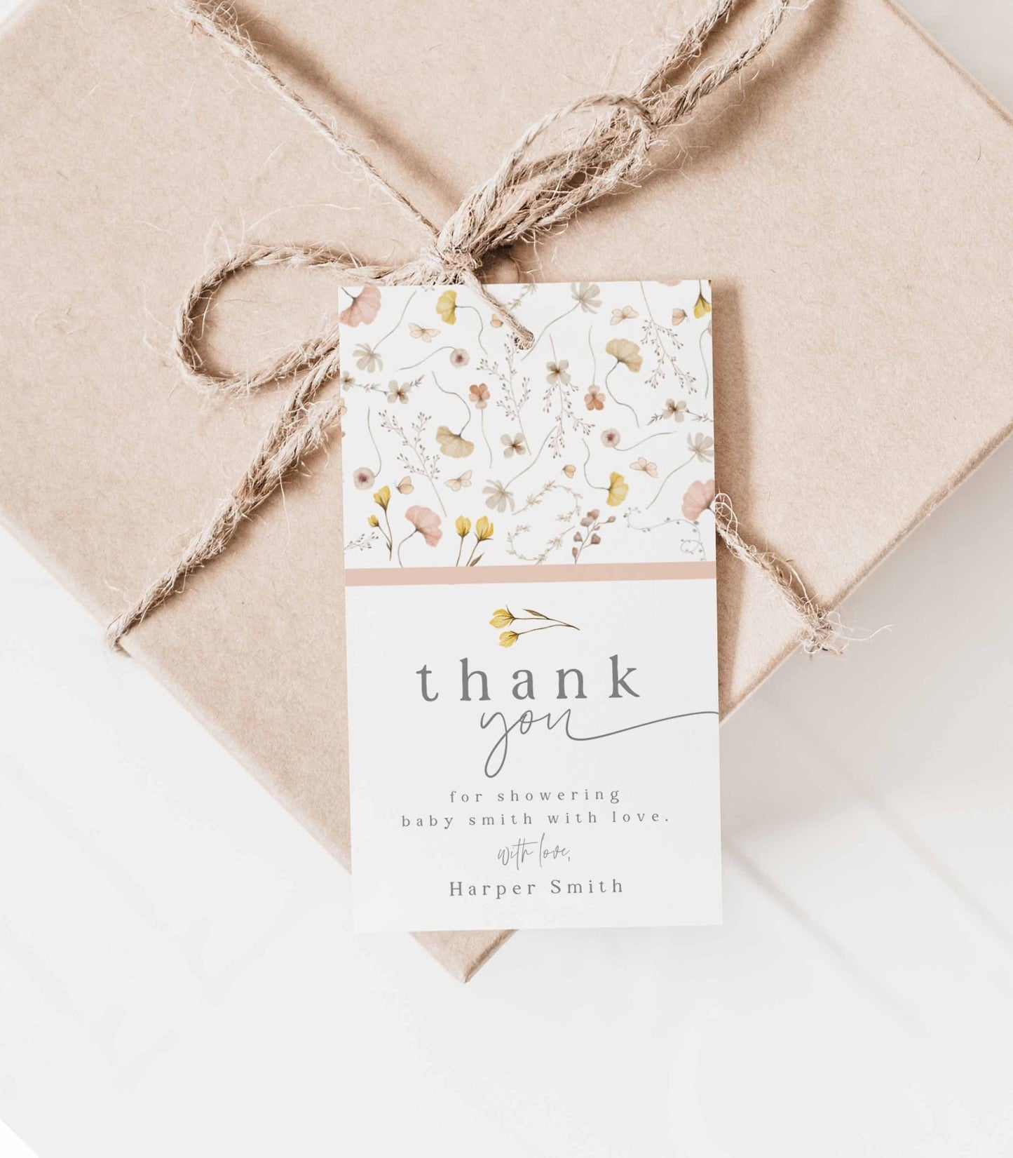 Editable Wildflower Favor Tag - High Peaks Studios