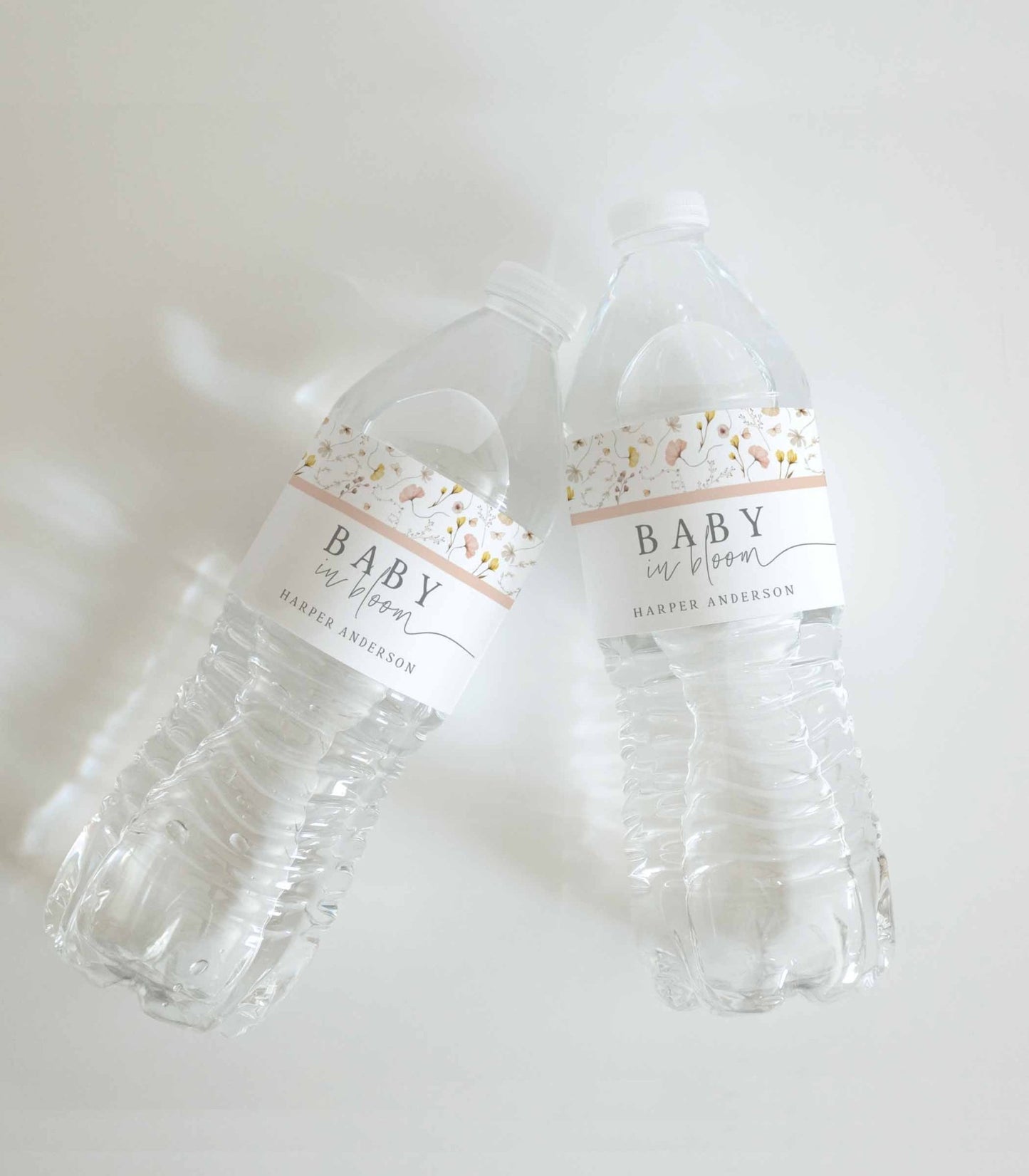 Editable Wildflower Water Bottle Label Template - High Peaks Studios