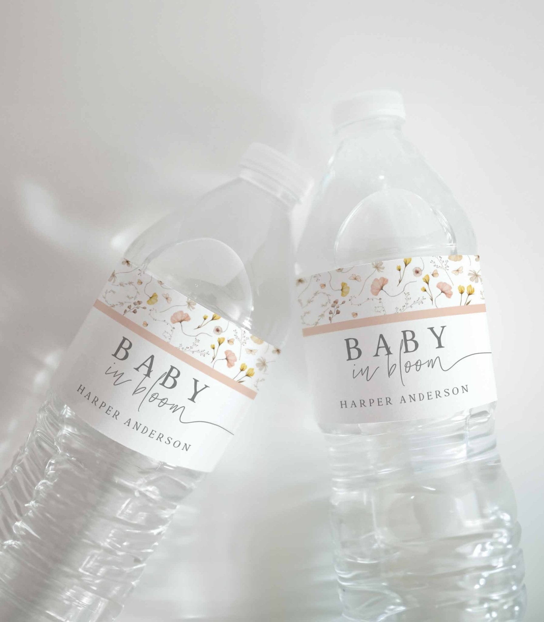 Editable Wildflower Water Bottle Label Template - High Peaks Studios