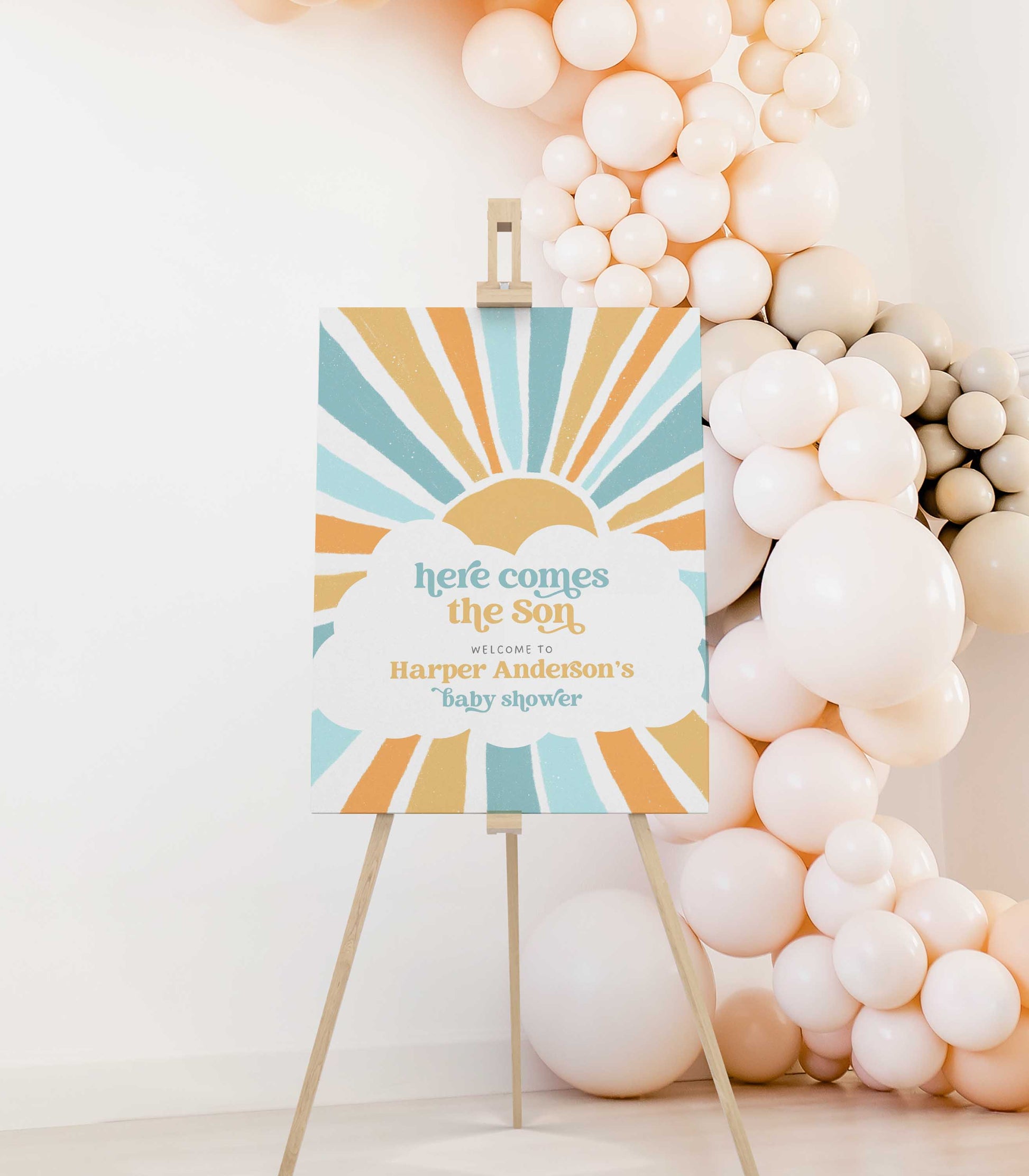 Here Comes the Son Baby Shower Welcome Sign by High Peaks Studios
