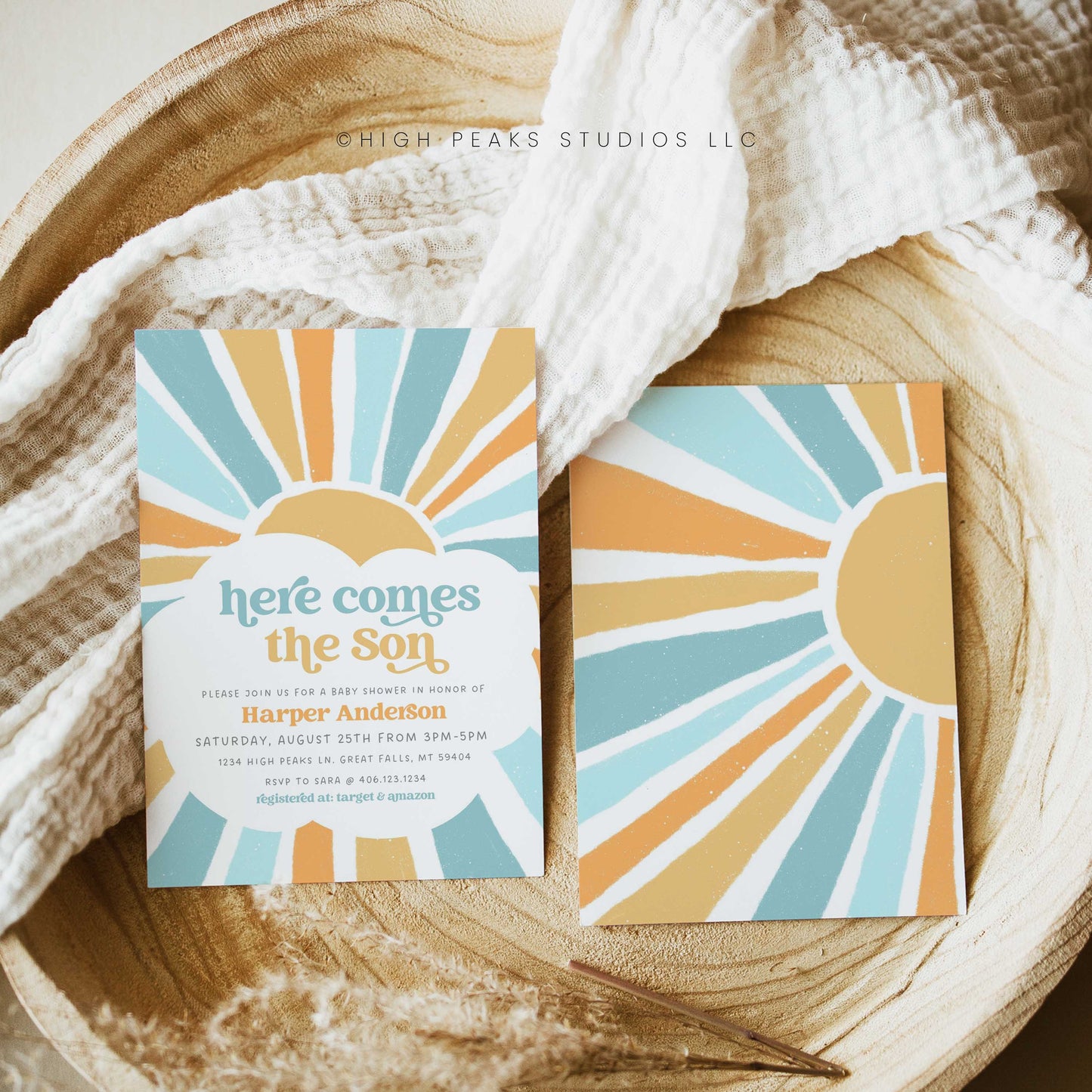 Sonshine Baby Shower Invitation by High Peaks Studios