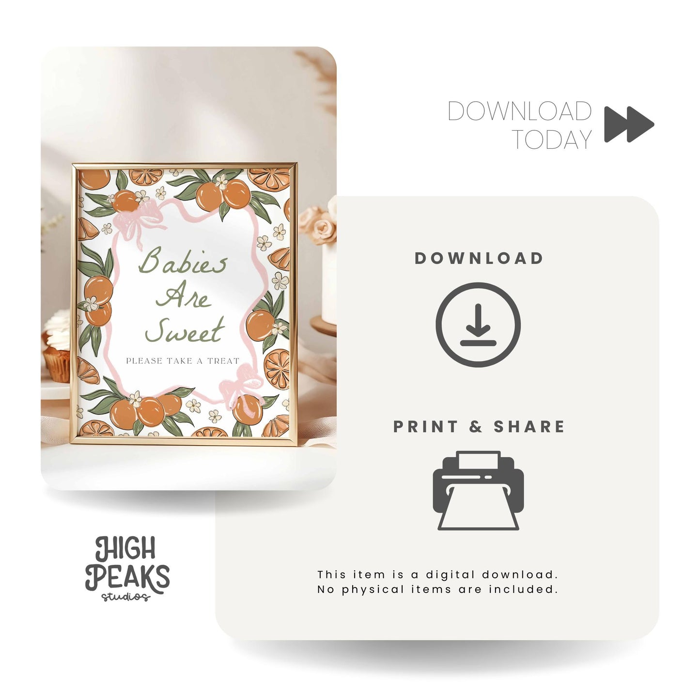 Babies Are Sweet Party Sign Printable By High Peaks Studios
