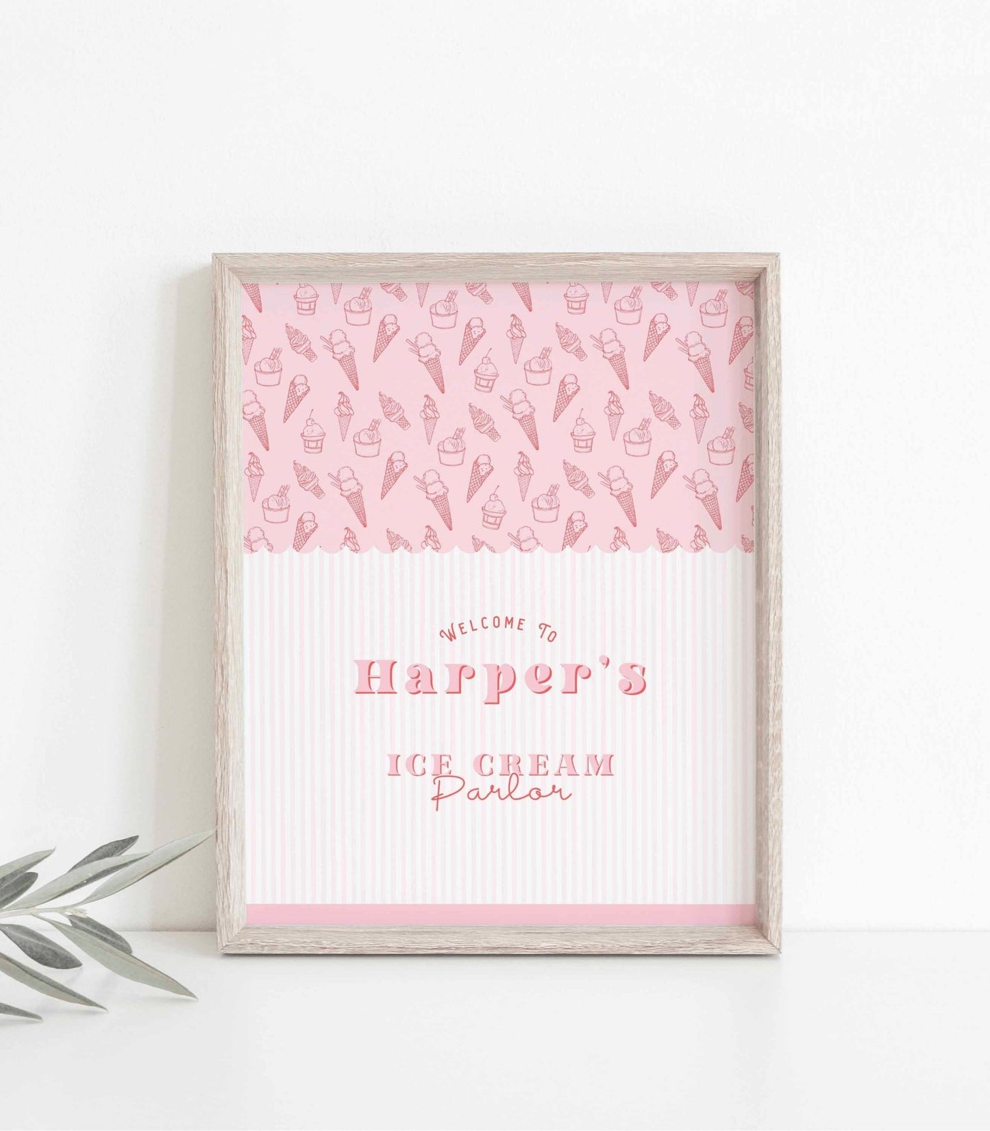 Ice Cream Parlor Party Welcome Sign - High Peaks Studios