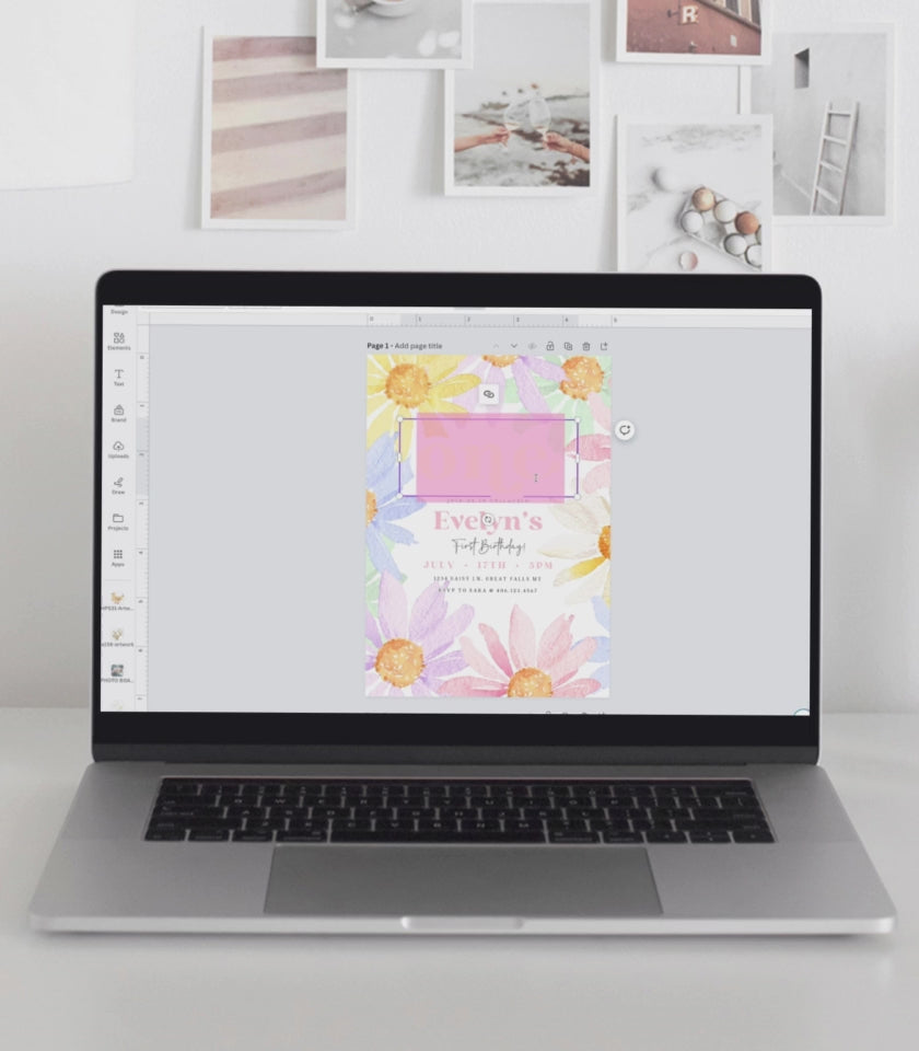 Pastel Daisy Birthday Invitation - High Peaks Studios