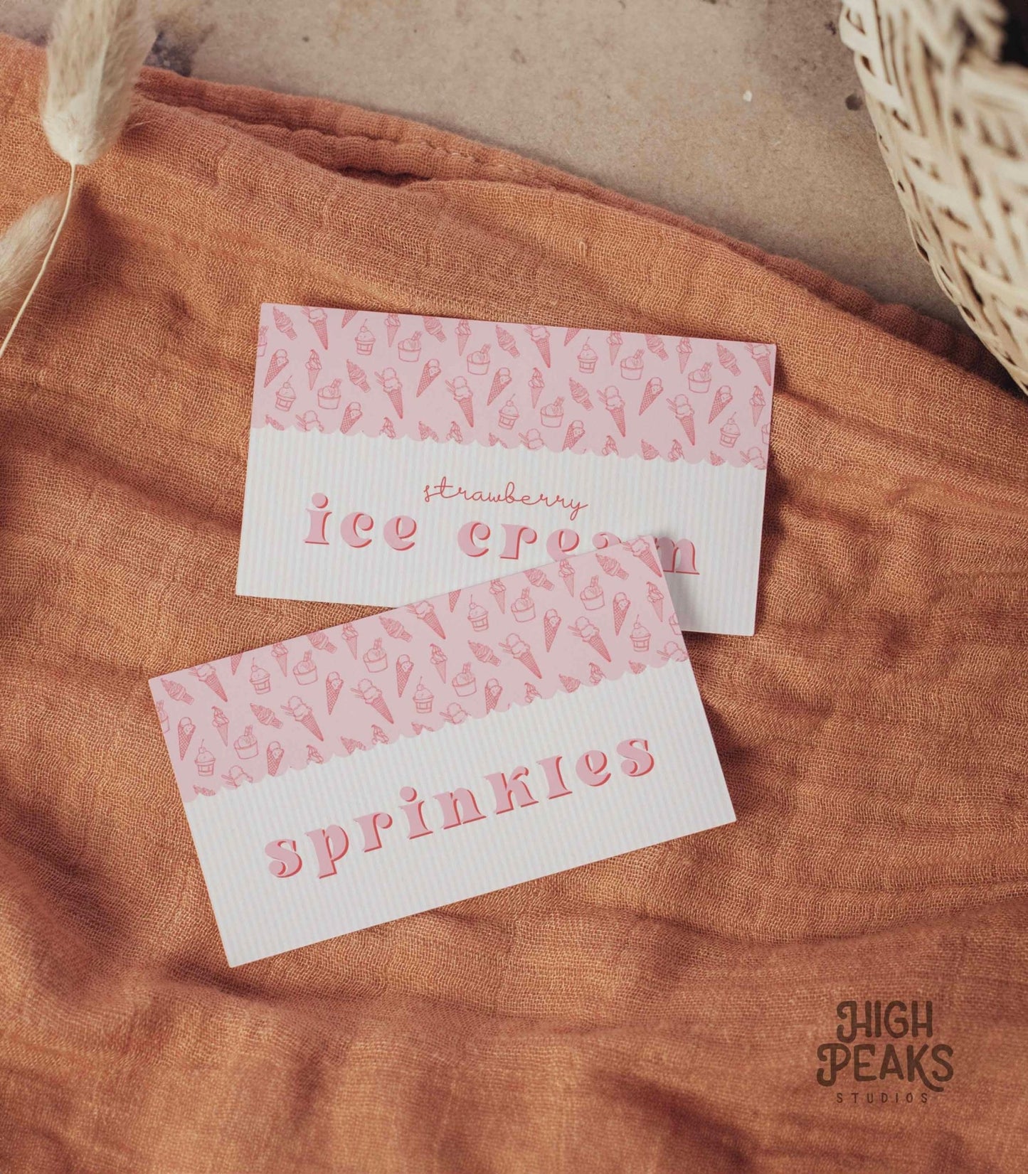 Retro Ice Cream Bar Food Label Cards - High Peaks Studios