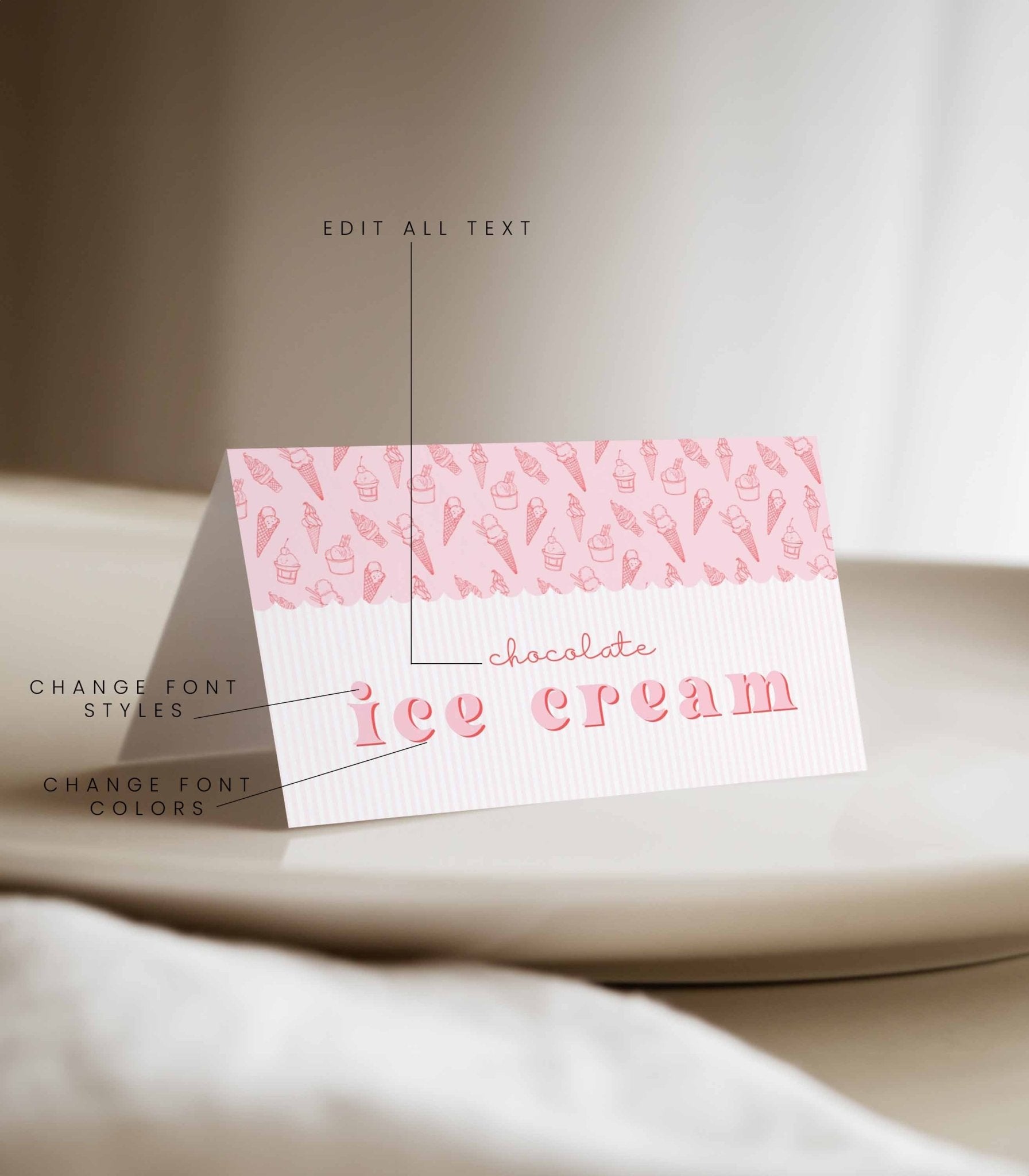 Retro Ice Cream Bar Food Label Cards - High Peaks Studios