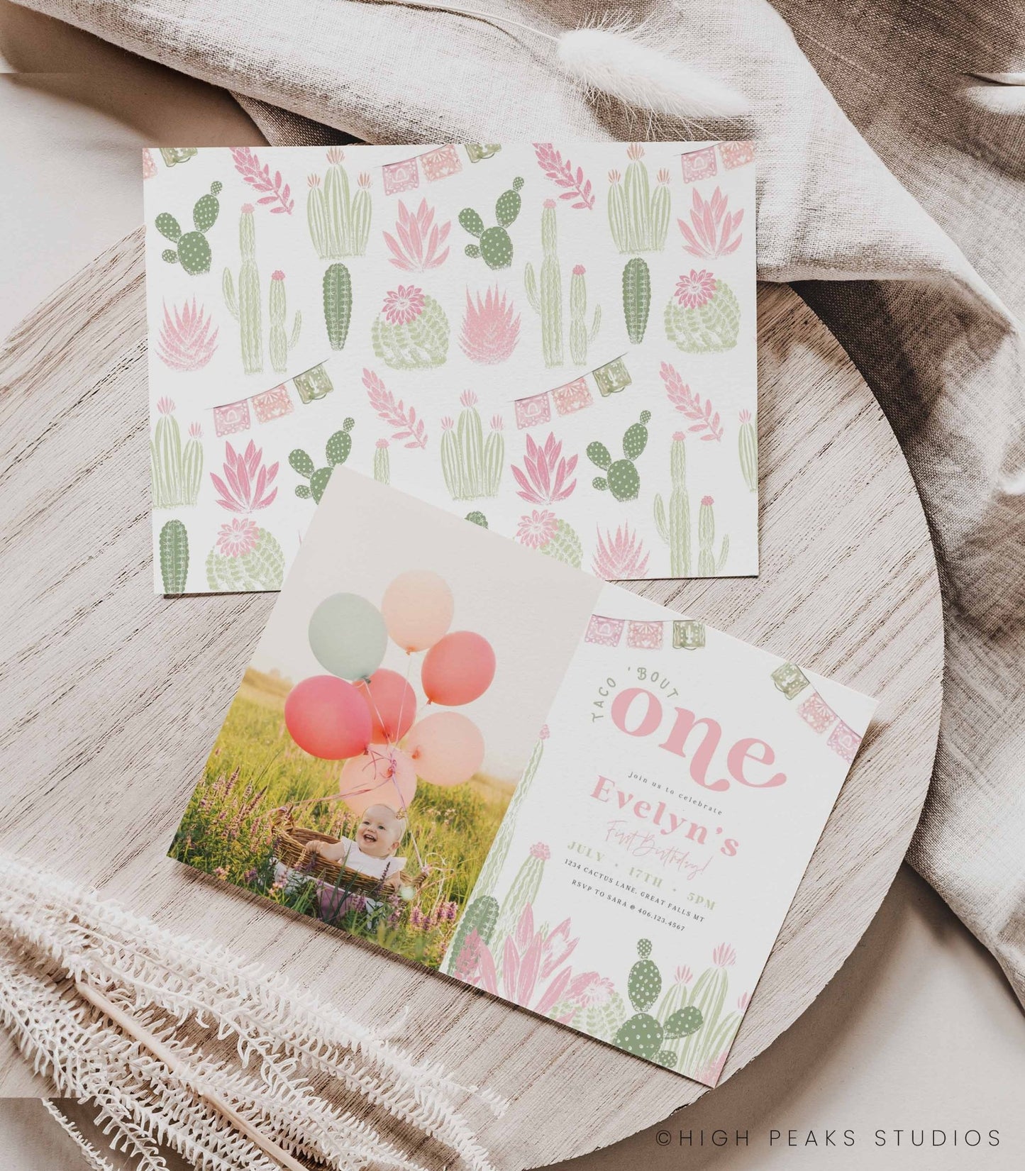 Taco Bout One First Birthday Invitation Printable - High Peaks Studios