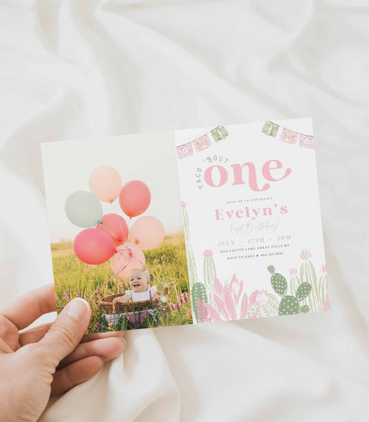 Taco Bout One First Birthday Invitation Printable - High Peaks Studios