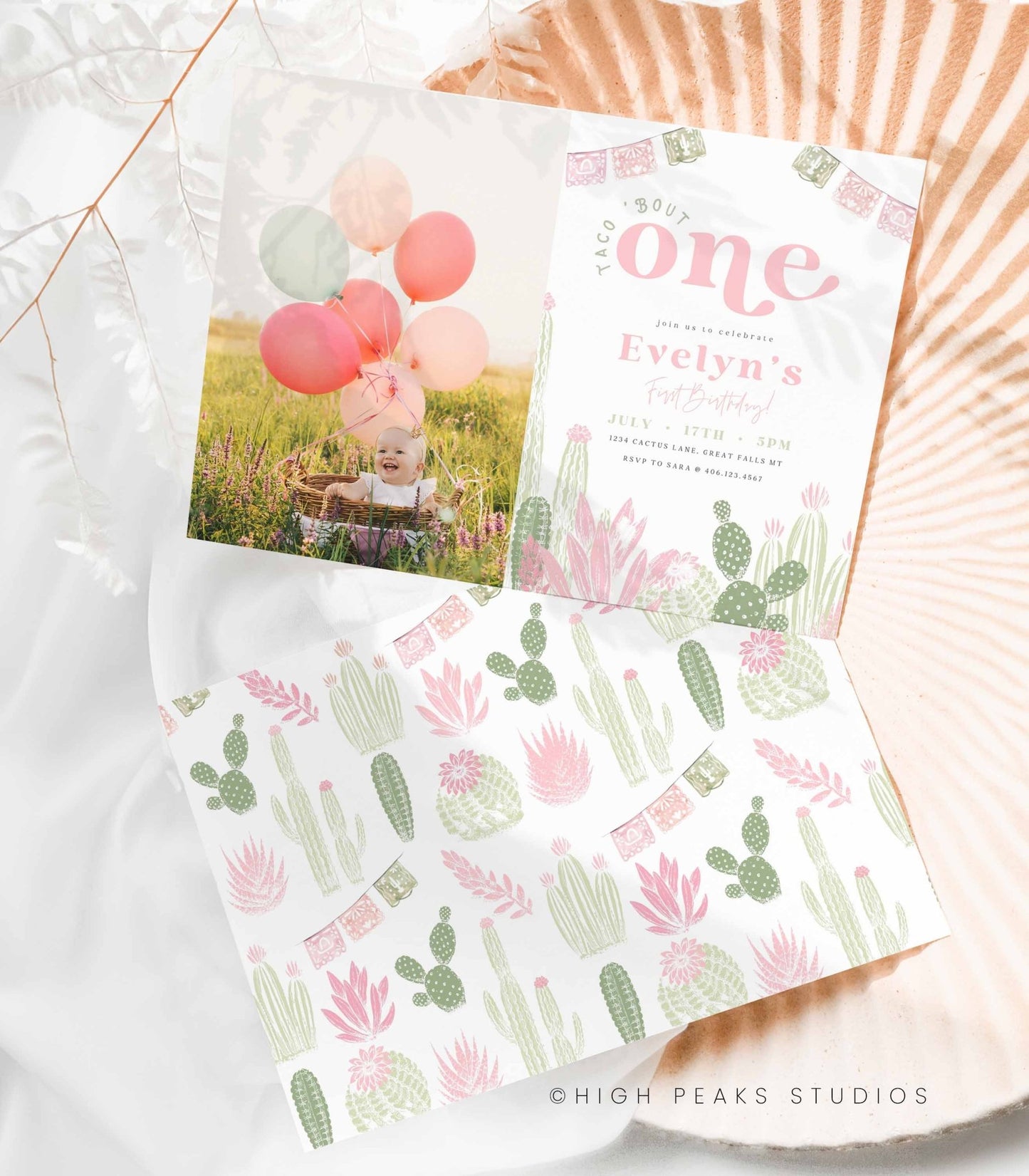 Taco Bout One First Birthday Invitation Printable - High Peaks Studios